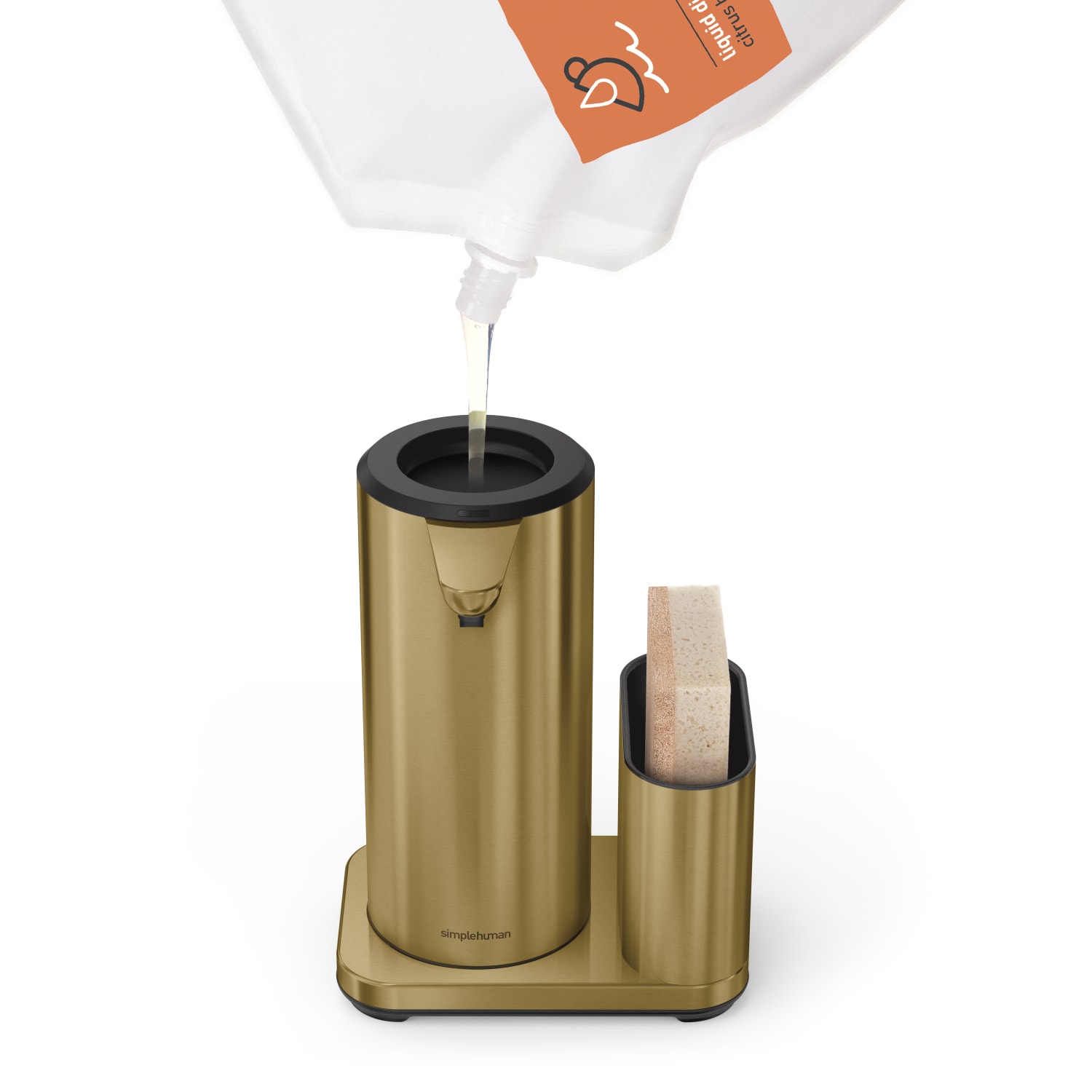 simplehuman Touch-Free Rechargeable Sensor Liquid Soap And Hand Sanitizer Dispenser, With Caddy, 14 Oz, Brass - Image 6