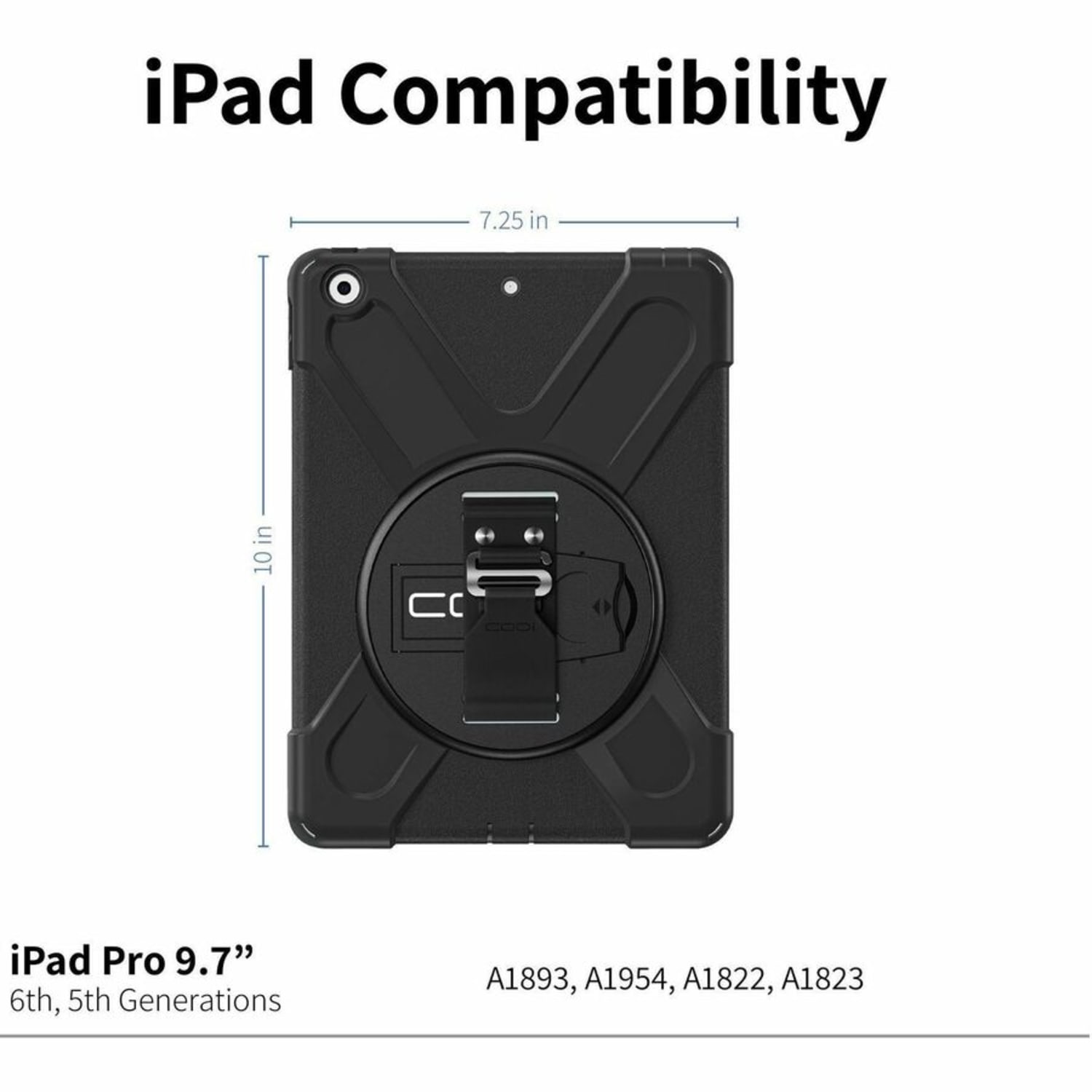CODi Rugged Carrying Carrying Case for 9.7in Apple iPad (6th Generation), iPad (5th Generation) Tablet - Hand Strap, Shoulder Strap - Image 3