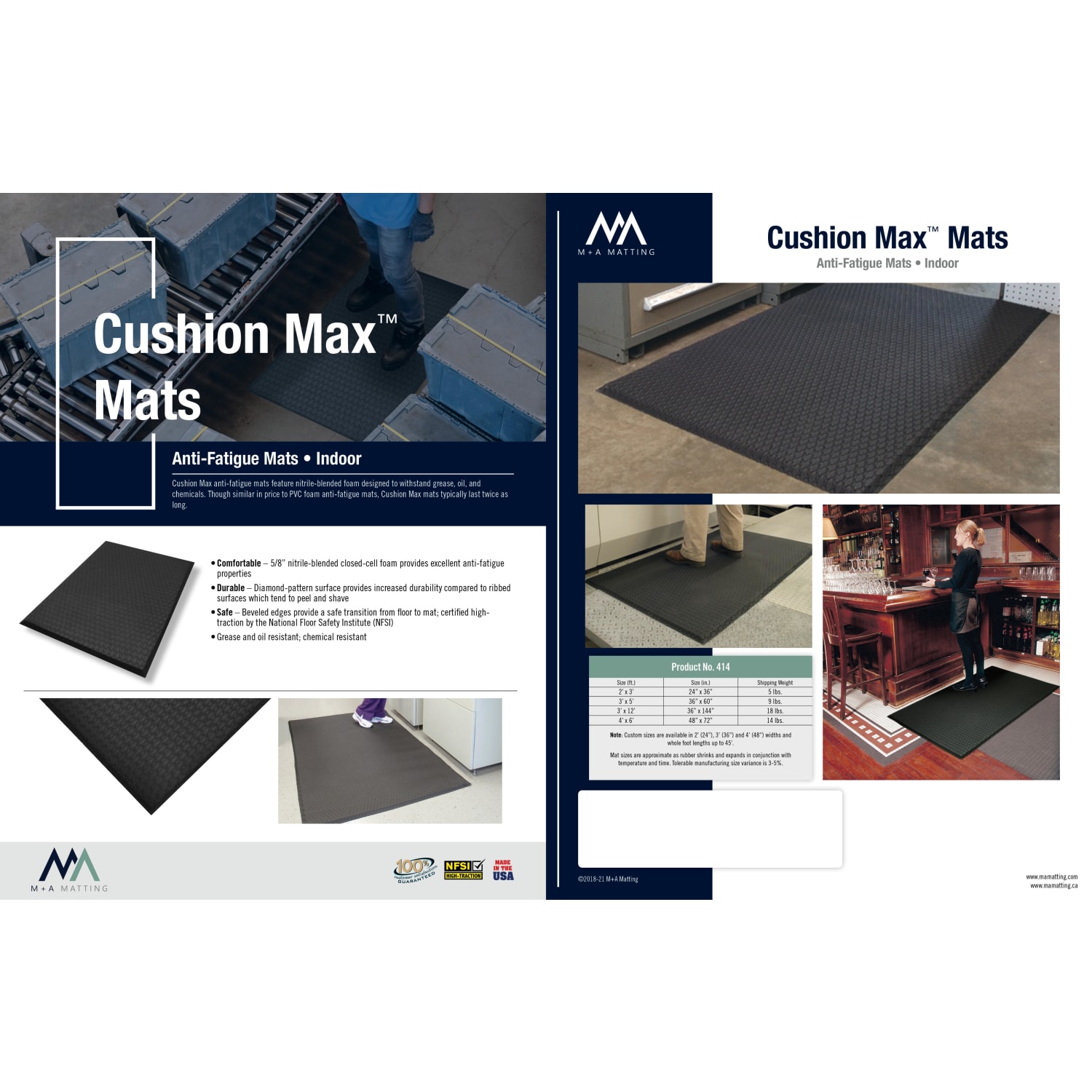 M+A Matting Cushion Max Floor Mat, 36in x 144in, Black - Image 4