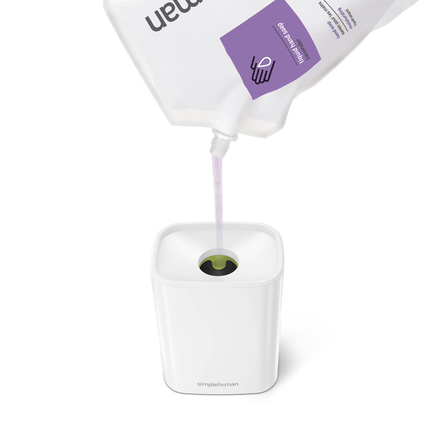 simplehuman Liquid Soap And Hand Sanitizer Pulse Pump, 16 Oz, White - Image 5