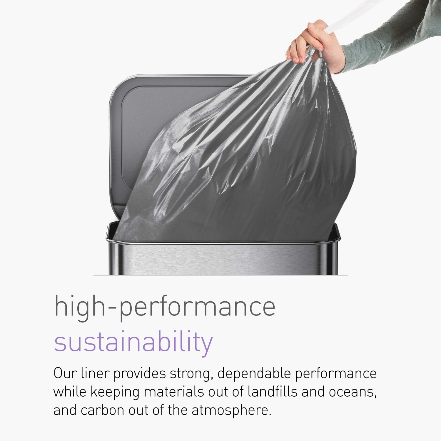 simplehuman Extra Strong Tall Kitchen Bags, 13 Gallon, Gray, 20 Liners Per Roll, Pack Of 4 Rolls - Image 5