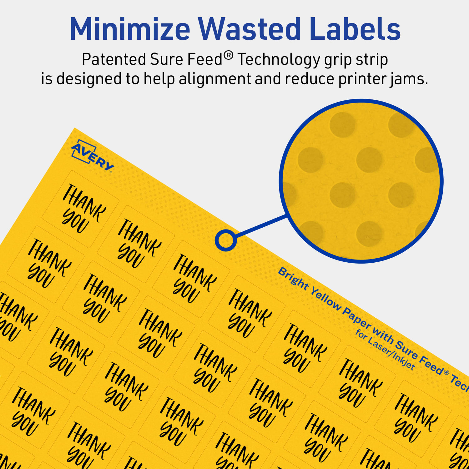 Avery Print-To-The-Edge Labels With Sure Feed Technology And Easy Peel, 94102-BYP10, Square, 3/4in x 3/4in, Matte Bright Yellow, Pack of 800 - Image 5