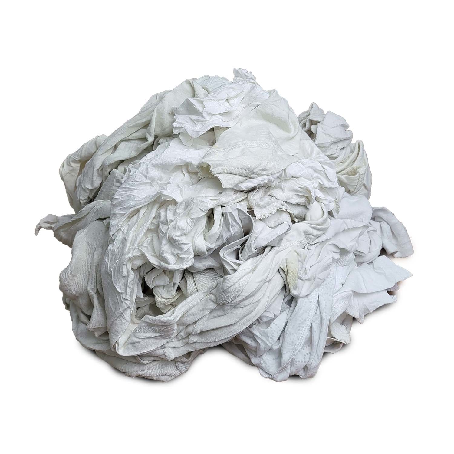 Pro-Clean Basics T-Shirt Rags, 100% Recycled, Mixed White, 1,000 Lb Pallet - Image 3