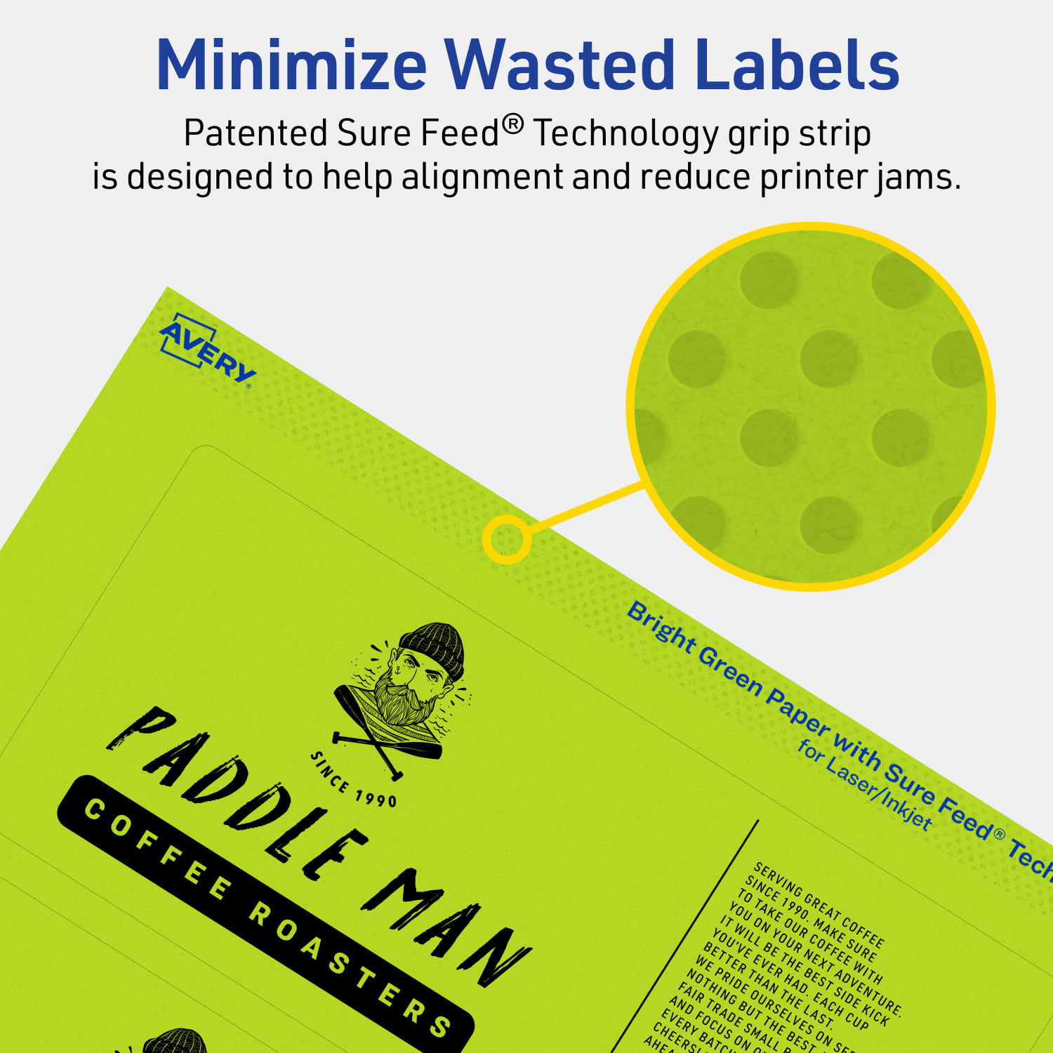 Avery Print-To-The-Edge Labels With Sure Feed Technology, 94250-BGP80, Rectangle, 3in x 7in, Matte Bright Green, Pack of 240 - Image 5