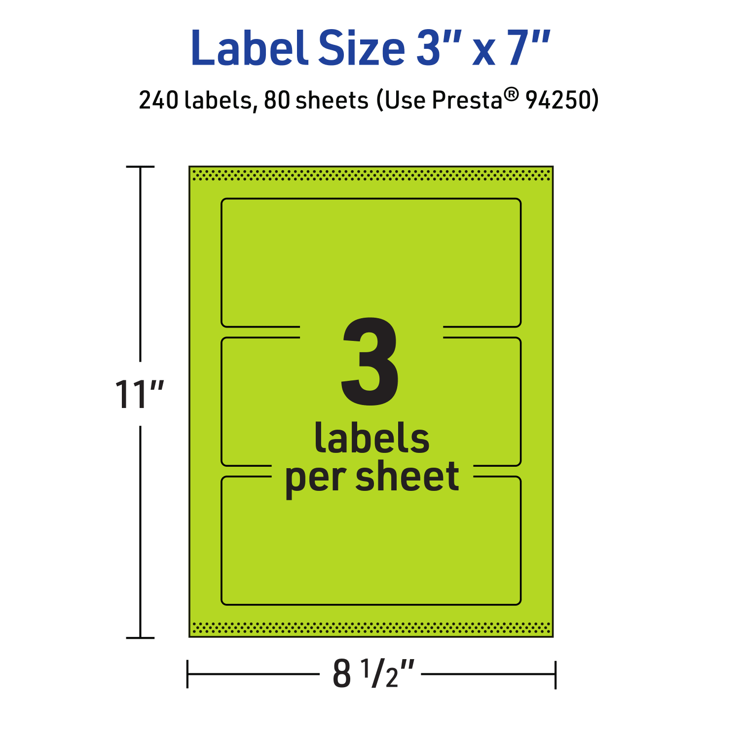 Avery Print-To-The-Edge Labels With Sure Feed Technology, 94250-BGP80, Rectangle, 3in x 7in, Matte Bright Green, Pack of 240 - Image 6