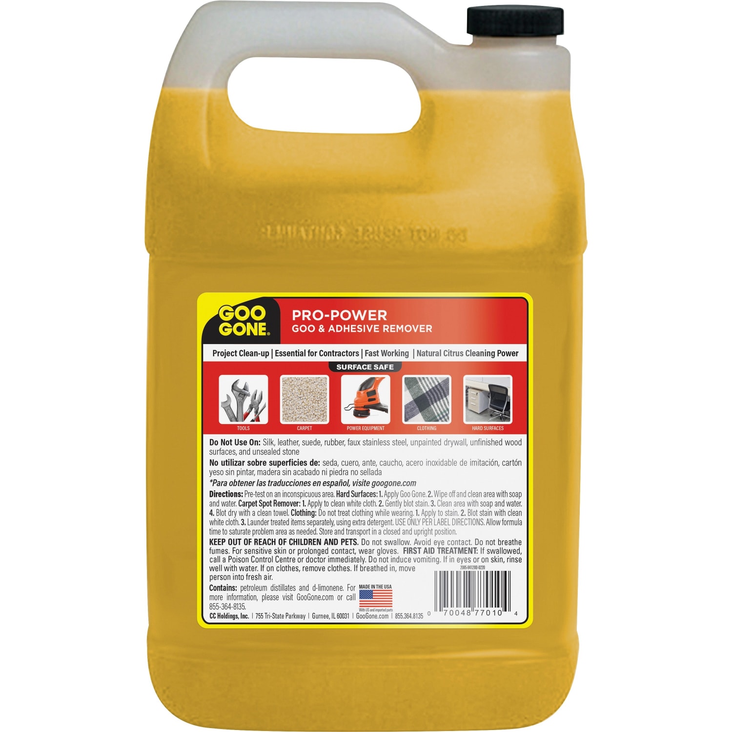 Goo Gone 1-Gallon Pro-Power Goo Remover - 128 fl oz (4 quart) - Citrus Scent - 4 / Carton - Orange - Image 3
