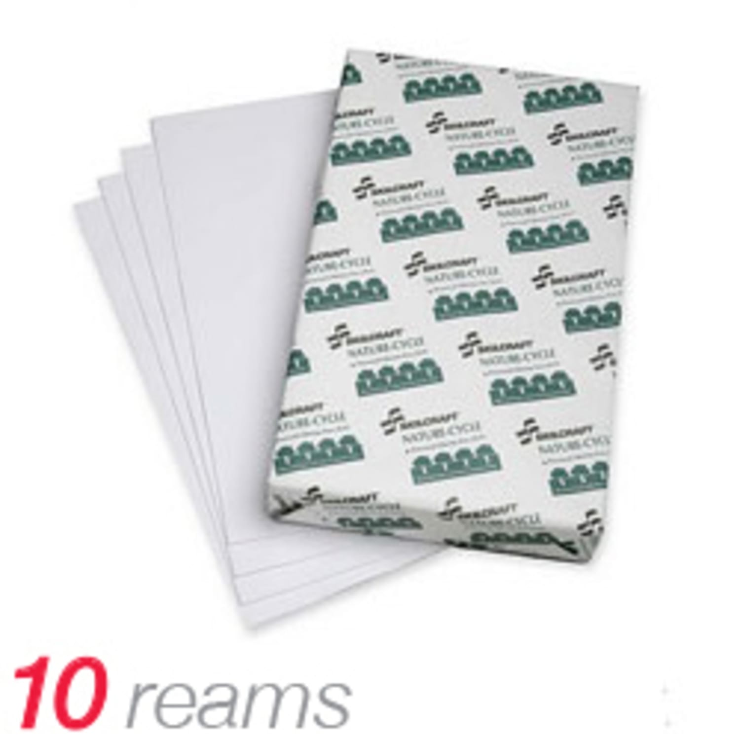 SKILCRAFT Nature-Cycle Chlorine-Free Copy Paper, 10 Reams, White, Legal (8.5in x 14in), 5000 Sheets Per Case, 14 Lb, 92 Brightness (AbilityOne 7530-01-539-9835) - Image 3