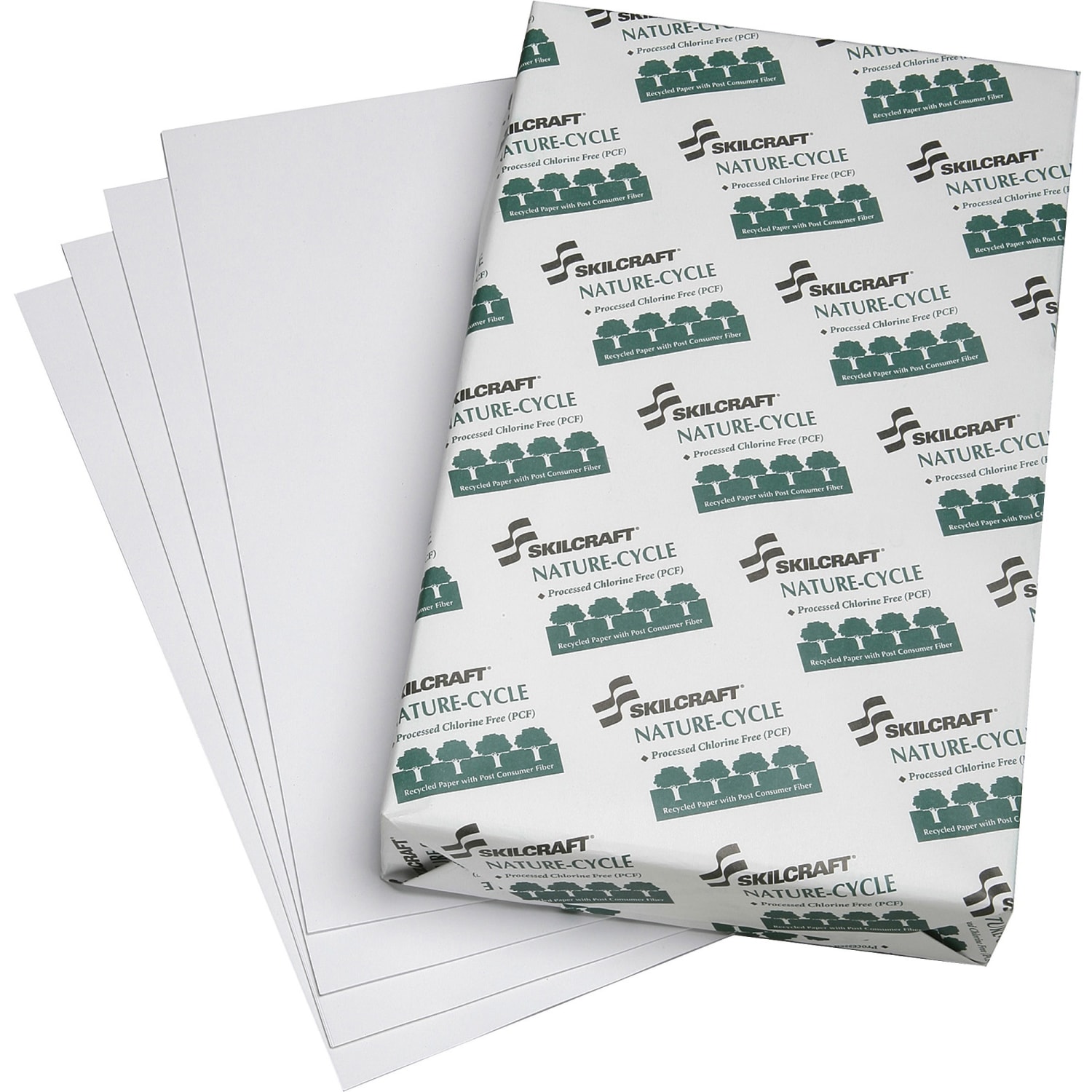 SKILCRAFT Nature-Cycle Chlorine-Free Copy Paper, 10 Reams, White, Legal (8.5in x 14in), 5000 Sheets Per Case, 14 Lb, 92 Brightness (AbilityOne 7530-01-539-9835) - Image 4