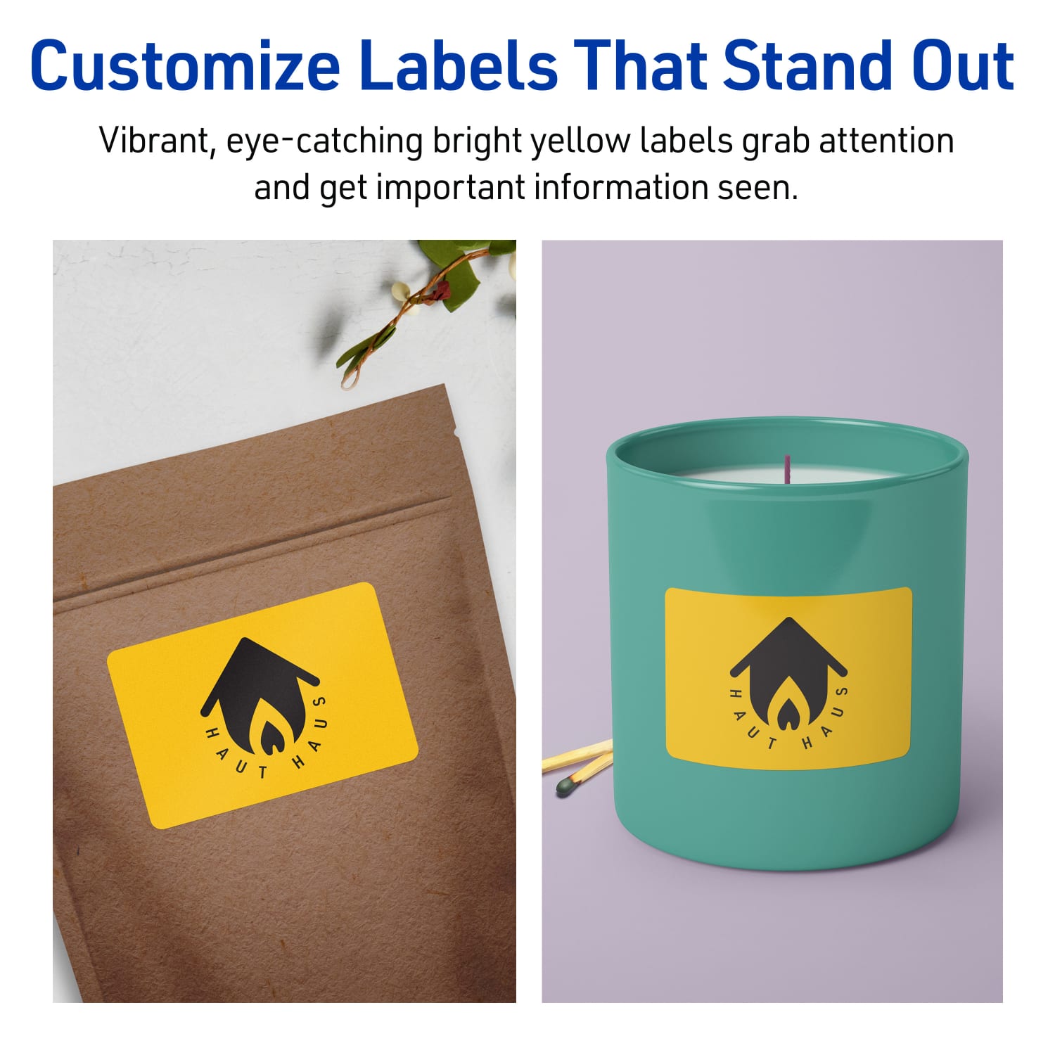 Avery Print-To-The-Edge Labels With Sure Feed Technology And Easy Peel, 94238-BYP40, Rectangle, 2in x 3-1/2in, Matte Bright Yellow, Pack of 320 - Image 4