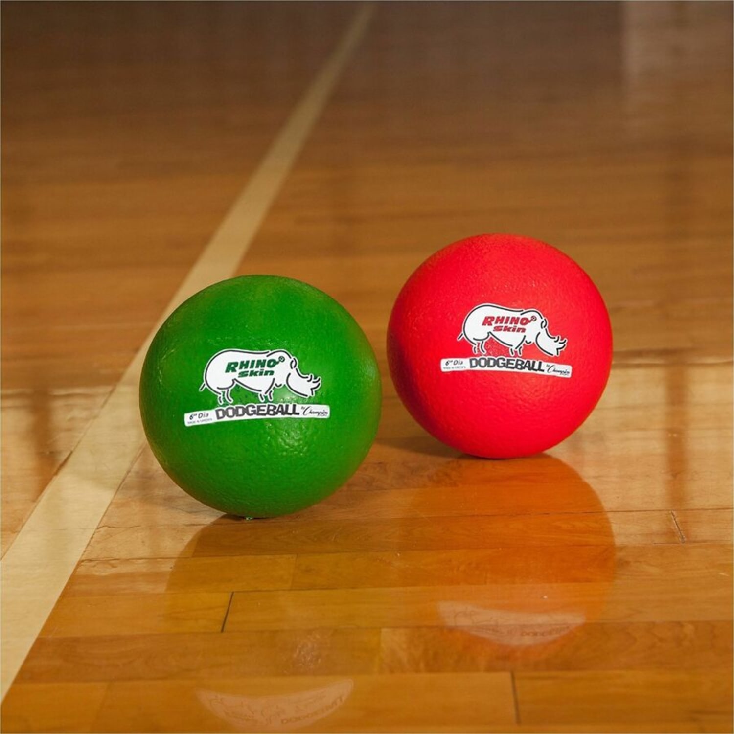Champion Sports Rhino Skin Low Bounce Dodgeball Set, 6.30in, Low Density Foam, Dodgeball, Red, Orange, Yellow, Green, Blue, Purple, 6 / Set, CHSRXD6SET - Image 4
