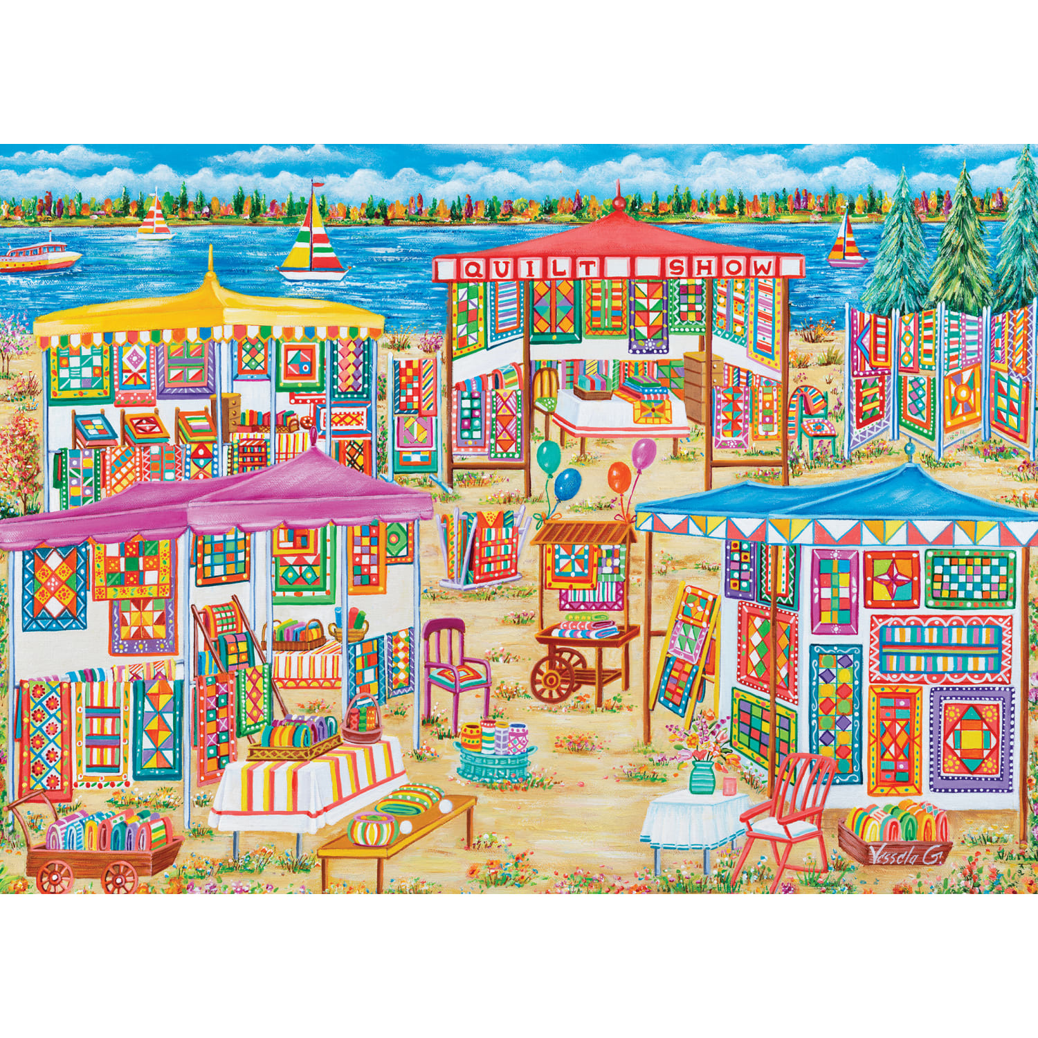 Willow Creek Press 1,000-Piece Puzzle, 26-5/8in x 19-1/4in, Beach Market - Image 4