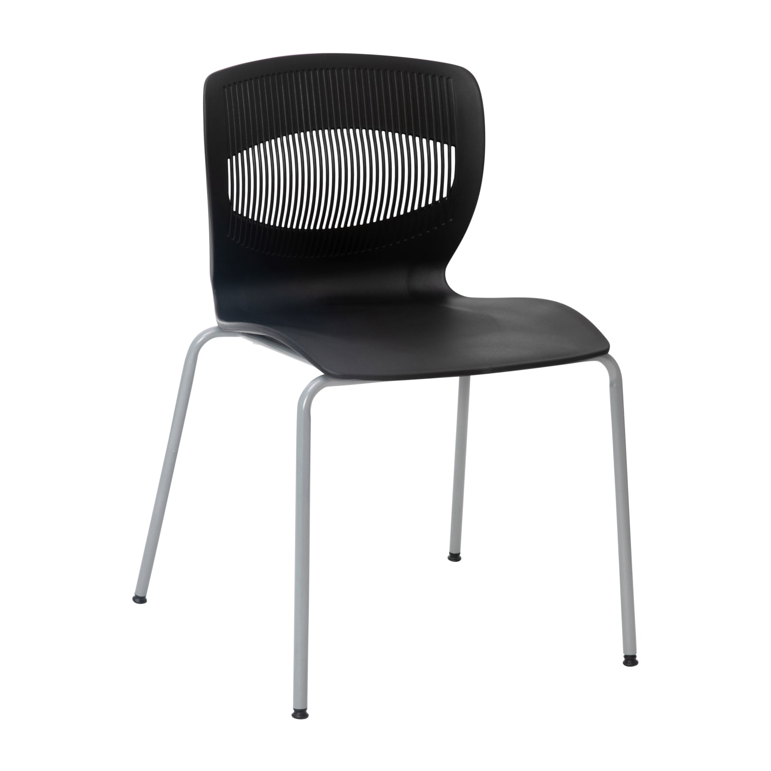 Flash Furniture HERCULES Series Commercial Grade 770 lb Capacity Ergonomic Stack Chair With Lumbar Support BlackSilver PopularChairscom