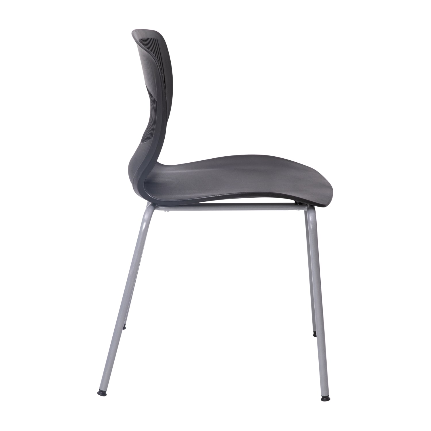 Flash Furniture HERCULES Series Commercial Grade 770 lb Capacity Ergonomic Stack Chair With Lumbar Support BlackSilver PopularChairscom