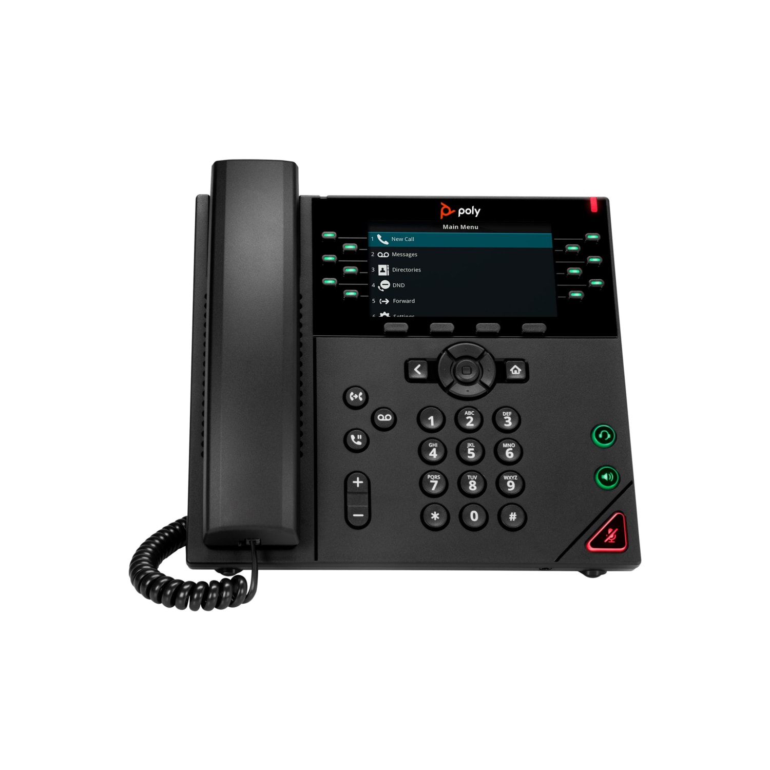 HP Poly VVX 450 - VoIP phone - 3-way call capability - SIP, RTCP, RTP, SRTP, SDP - 12-line operation - 12 lines - black