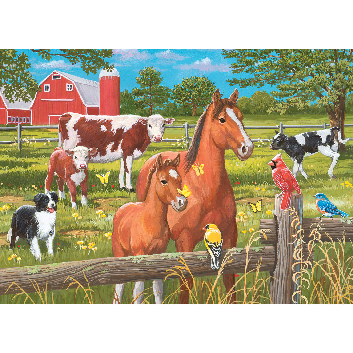 Willow Creek Press 1,000-Piece Puzzle, 26-5/8in x 19-1/4in, Farm Friends - Image 4