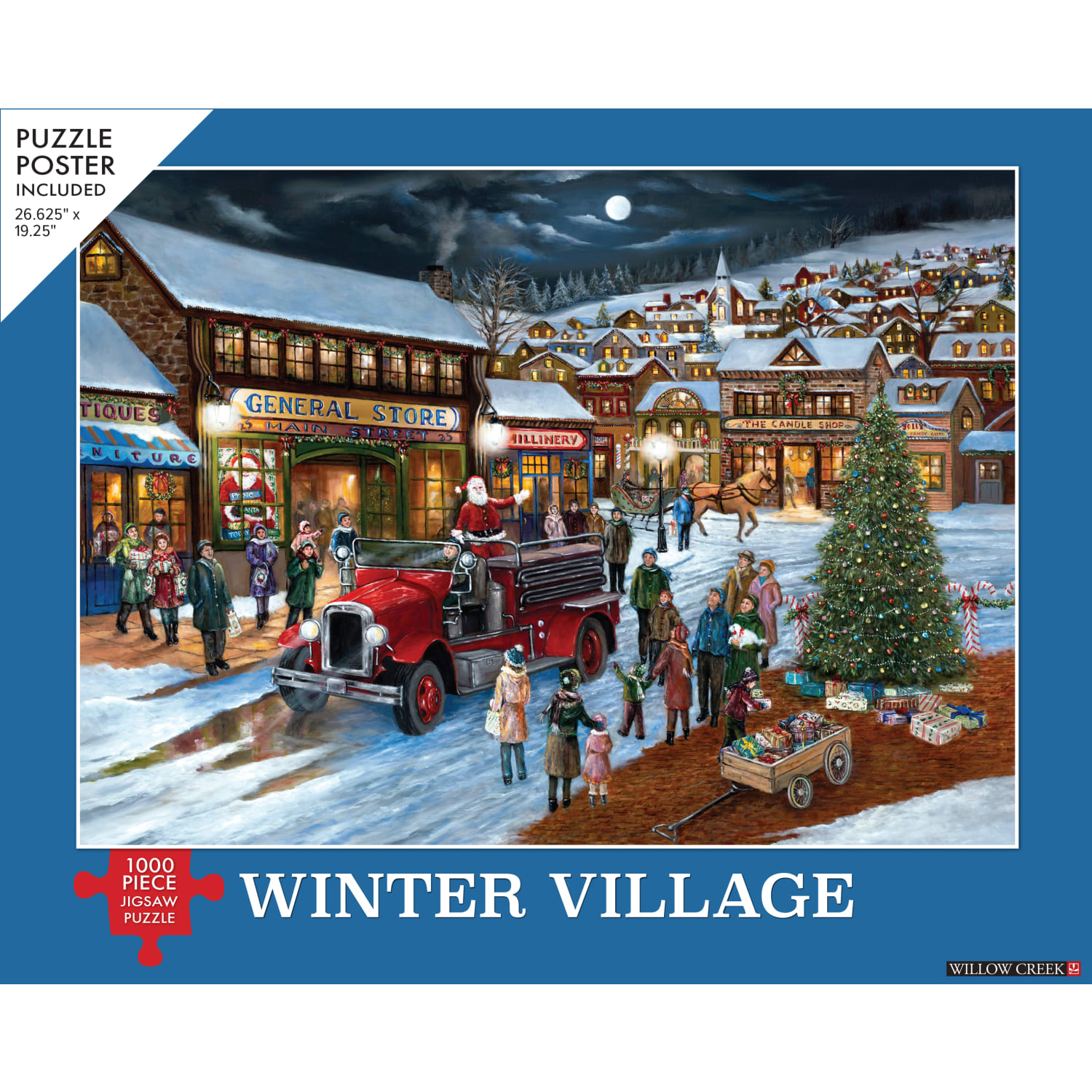 Willow Creek Press 1,000-Piece Puzzle, 26-5/8in x 19-1/4in, Winter Christmas - Image 4