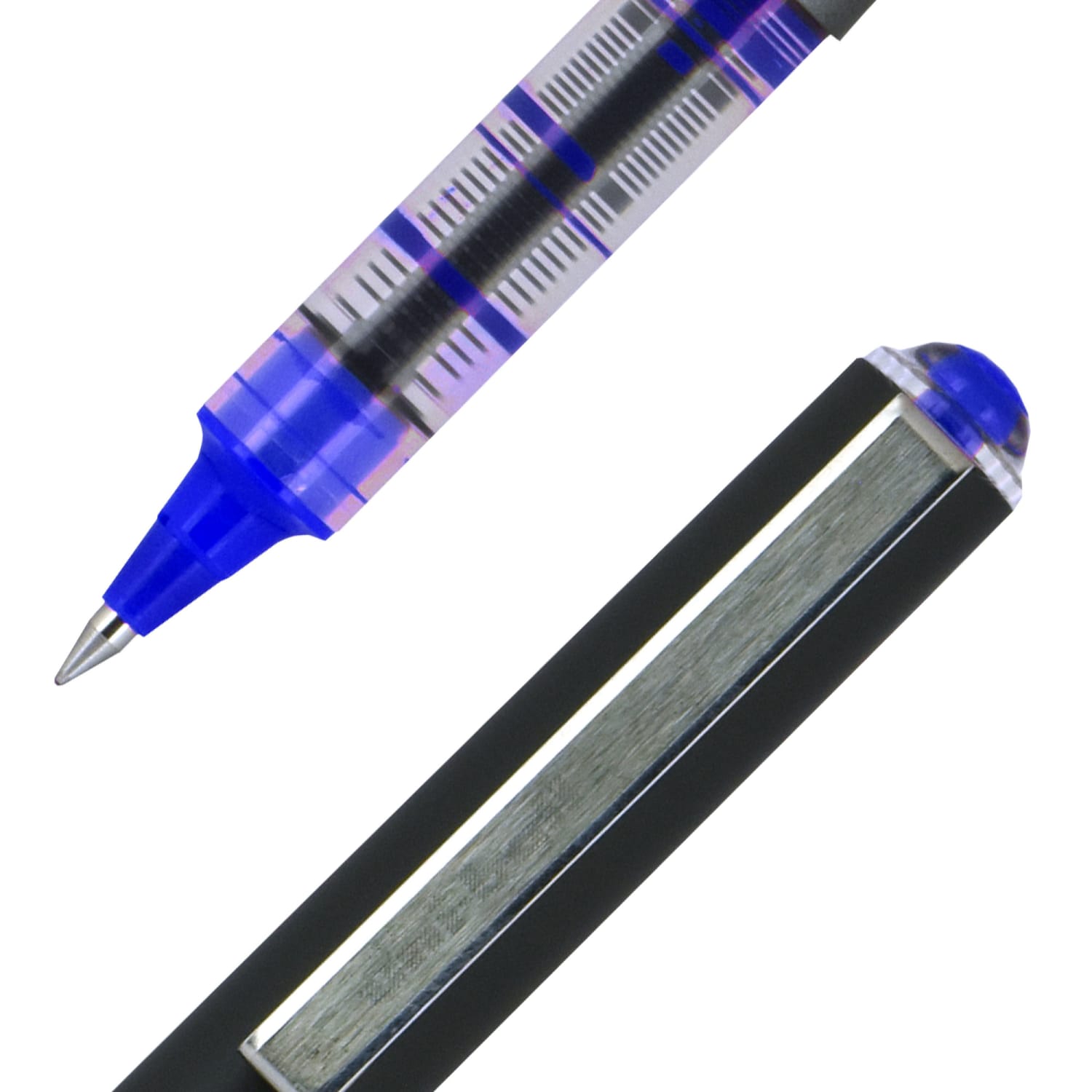 uni-ball Vision Rollerball Pens, Micro Point, 0.5 mm, Black Barrel, Blue Ink, Pack Of 12 - Image 3