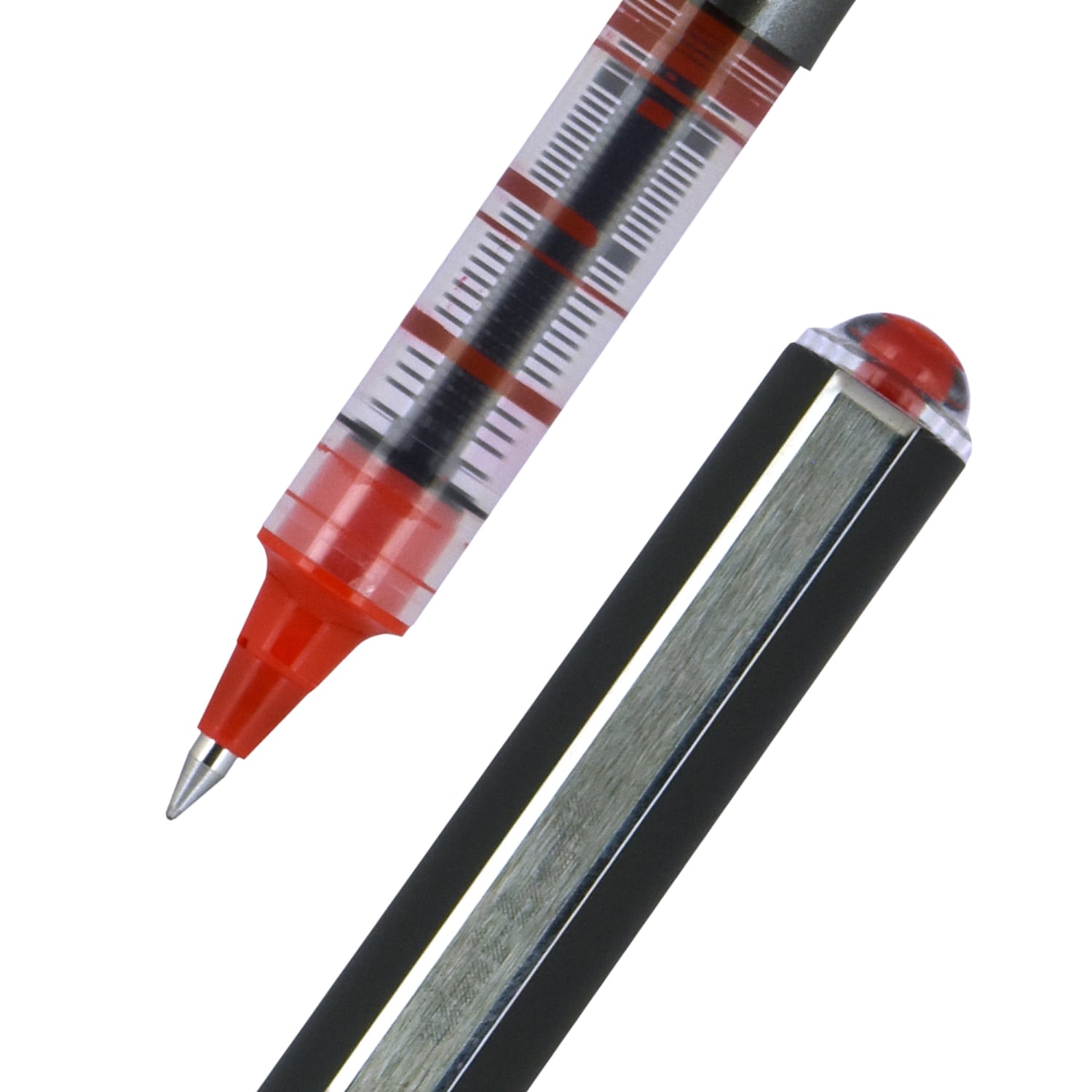uni-ball Vision Rollerball Pens, Micro Point, 0.5 mm, Black Barrel, Red Ink, Pack Of 12 - Image 3
