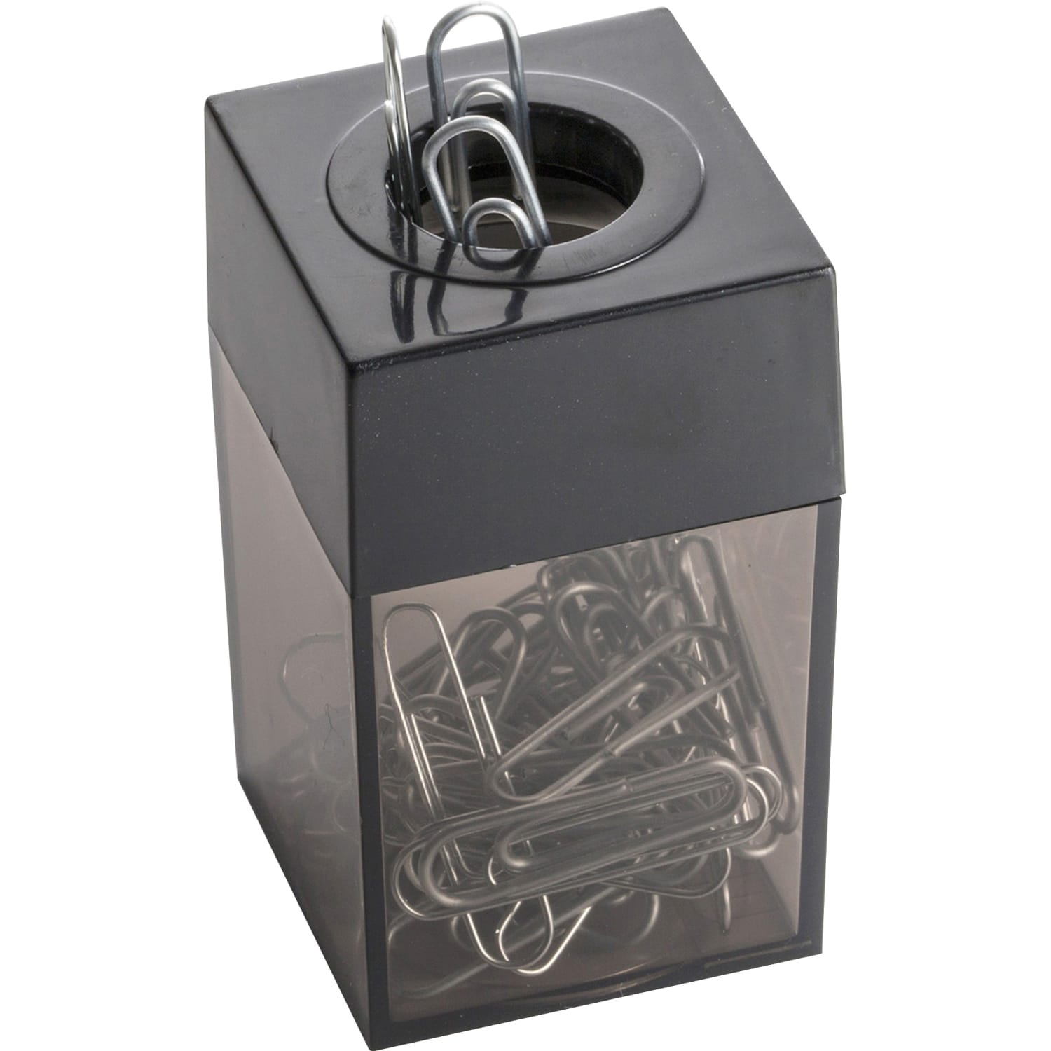 OIC Magnetic Clip Dispenser, Small, 100 Clip Capacity, Black/Smoke - Image 3