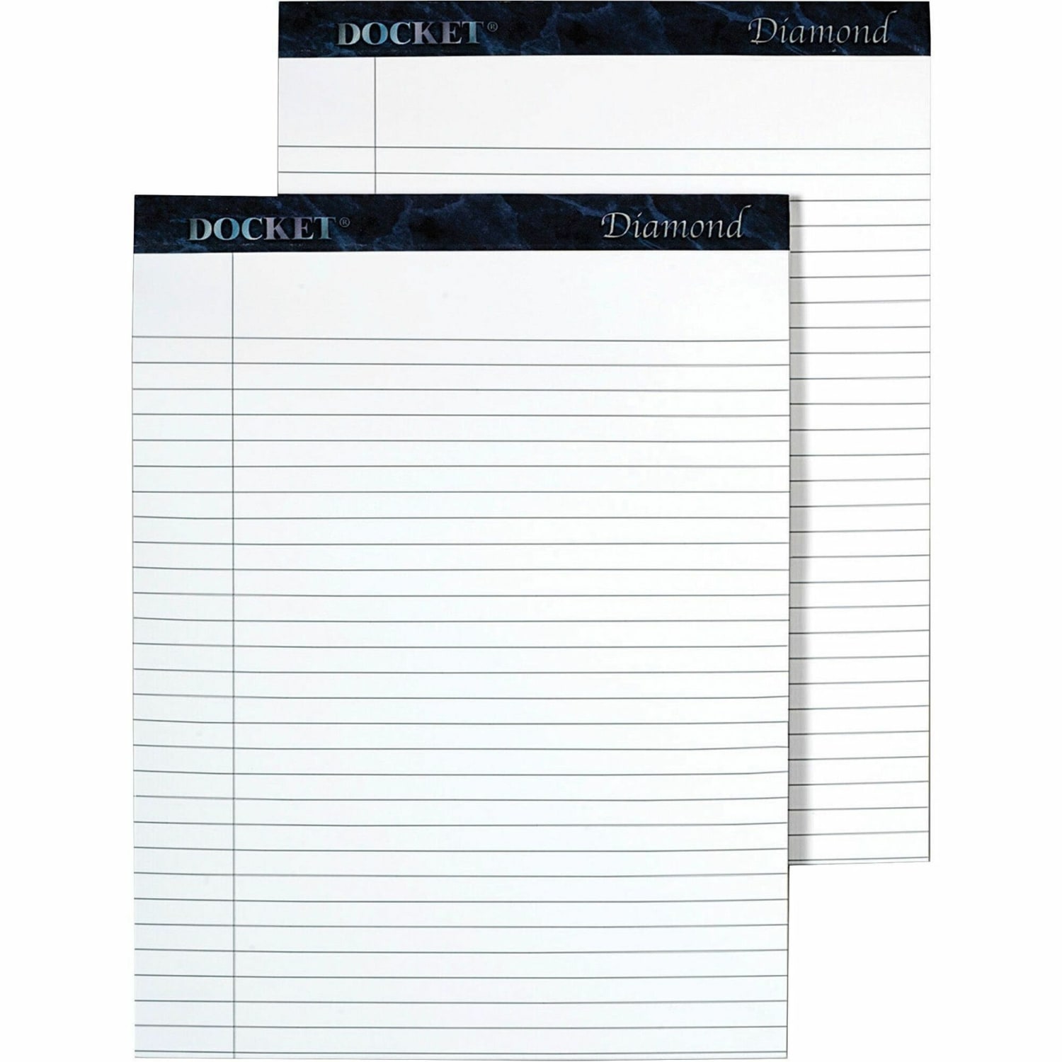 TOPS Docket Diamond Premium 100% Recycled Legal Pad, 8 1/2in x 11 3/4in, Legal Ruled, 50 Sheets, White, Pack Of 2 Pads - Image 3