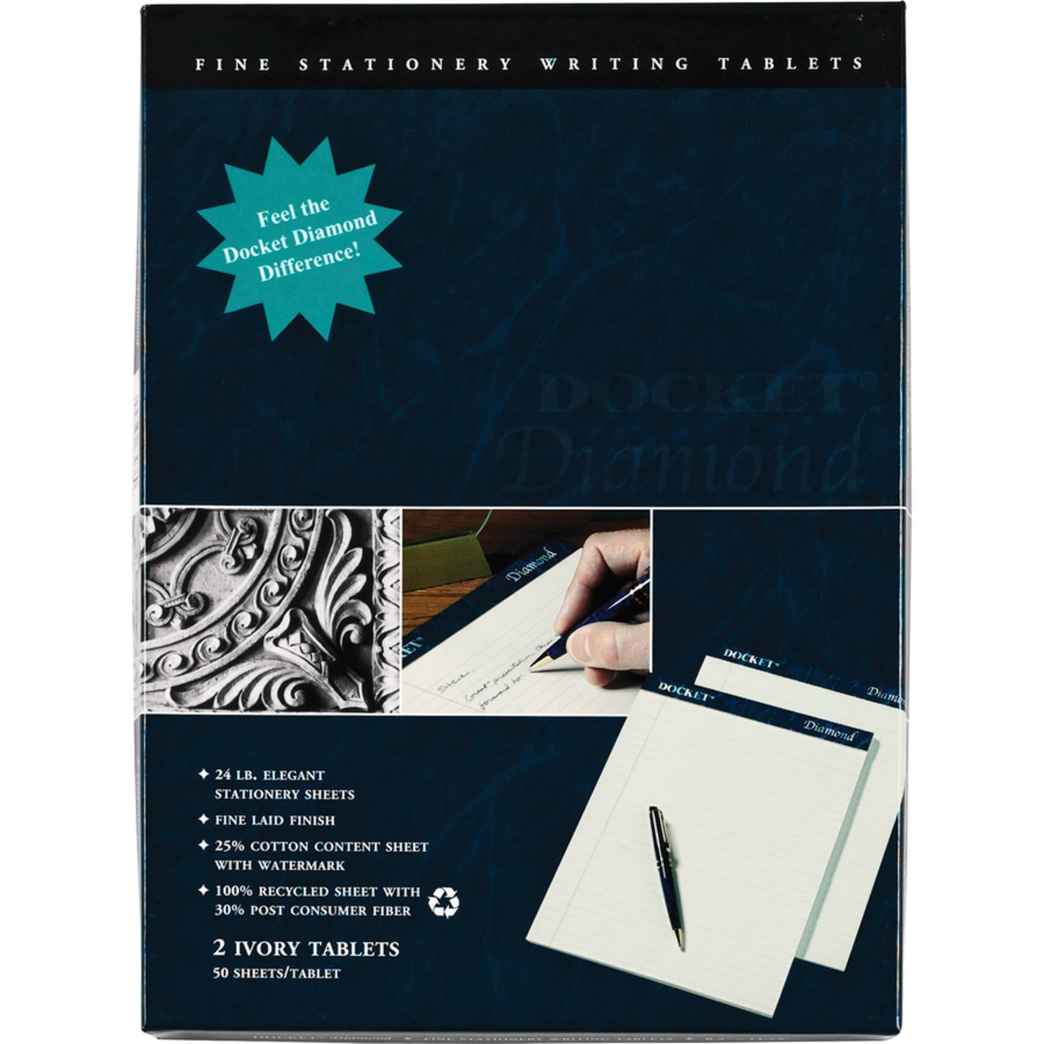 TOPS Docket Diamond 100% Recycled Writing Pads, 8 1/2in x 11in, Legal Ruled, 50 Sheets, Ivory, Pack Of 2 Pads - Image 4