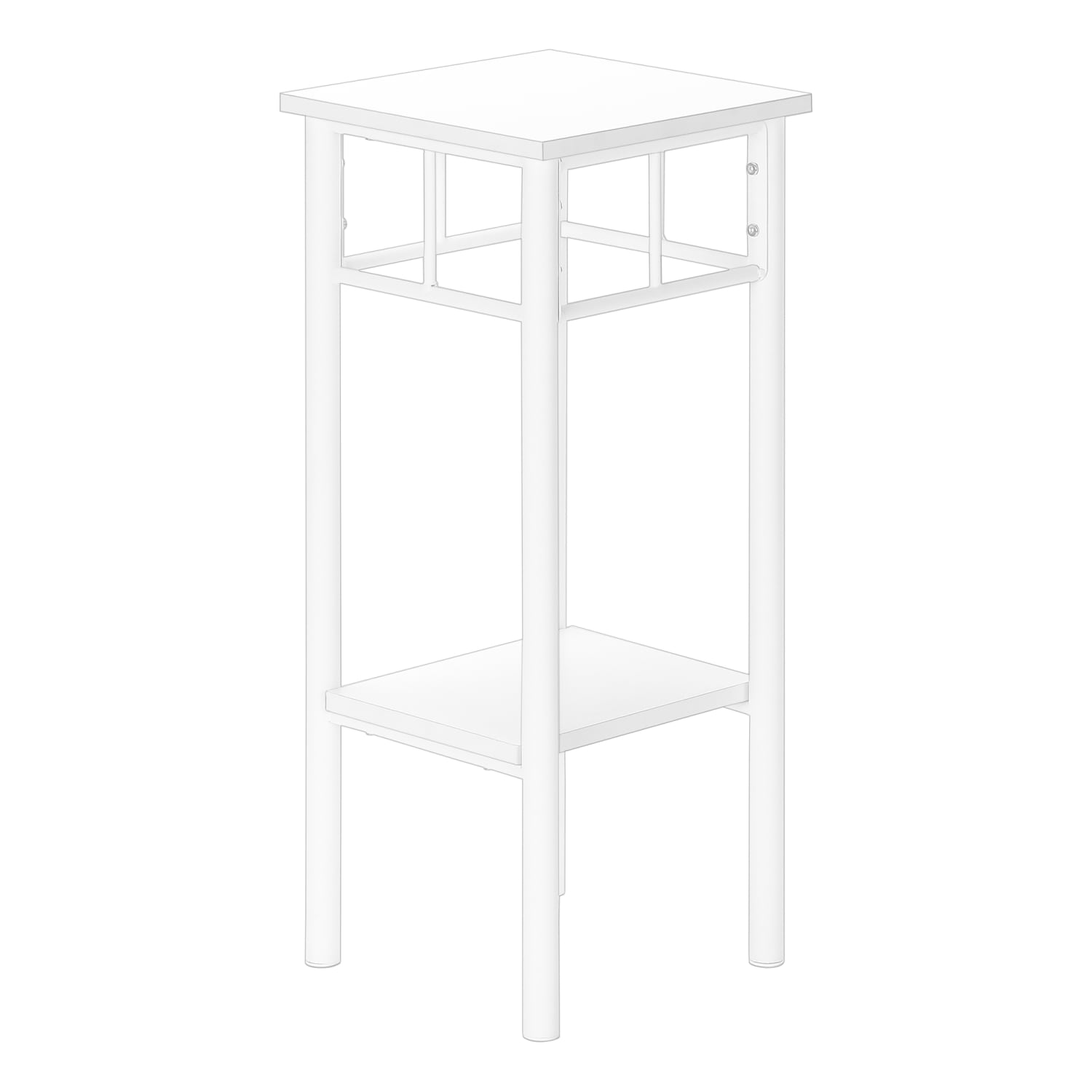 Monarch Specialties Avis Metal Accent Table, 28inH x 12inW x 12inD, White/White - Image 5