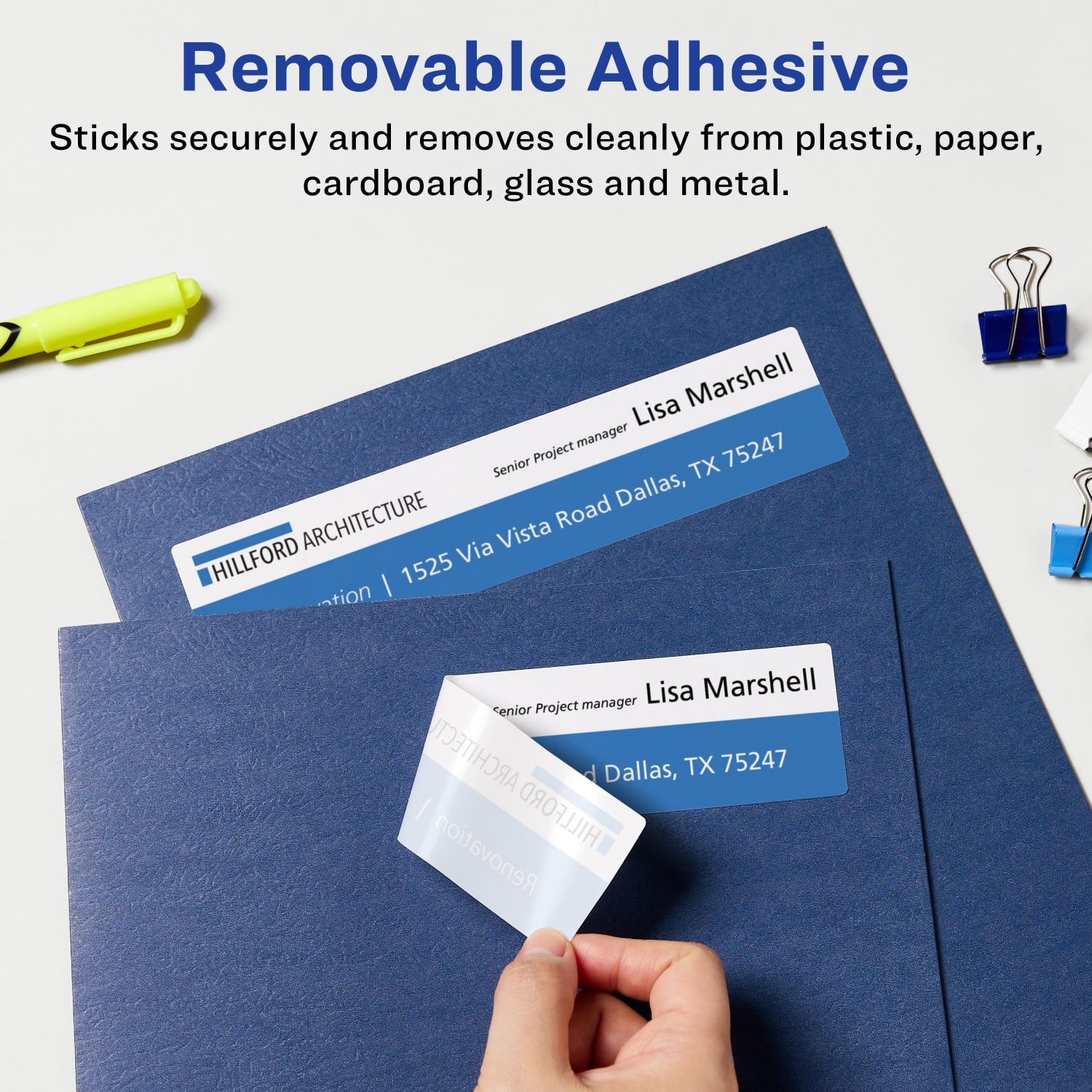 Avery Removable Labels With Sure Feed, 94244-RMP25, Rectangle, 2-1/4in x 7-3/4in, White, Pack Of 100 Labels - Image 3