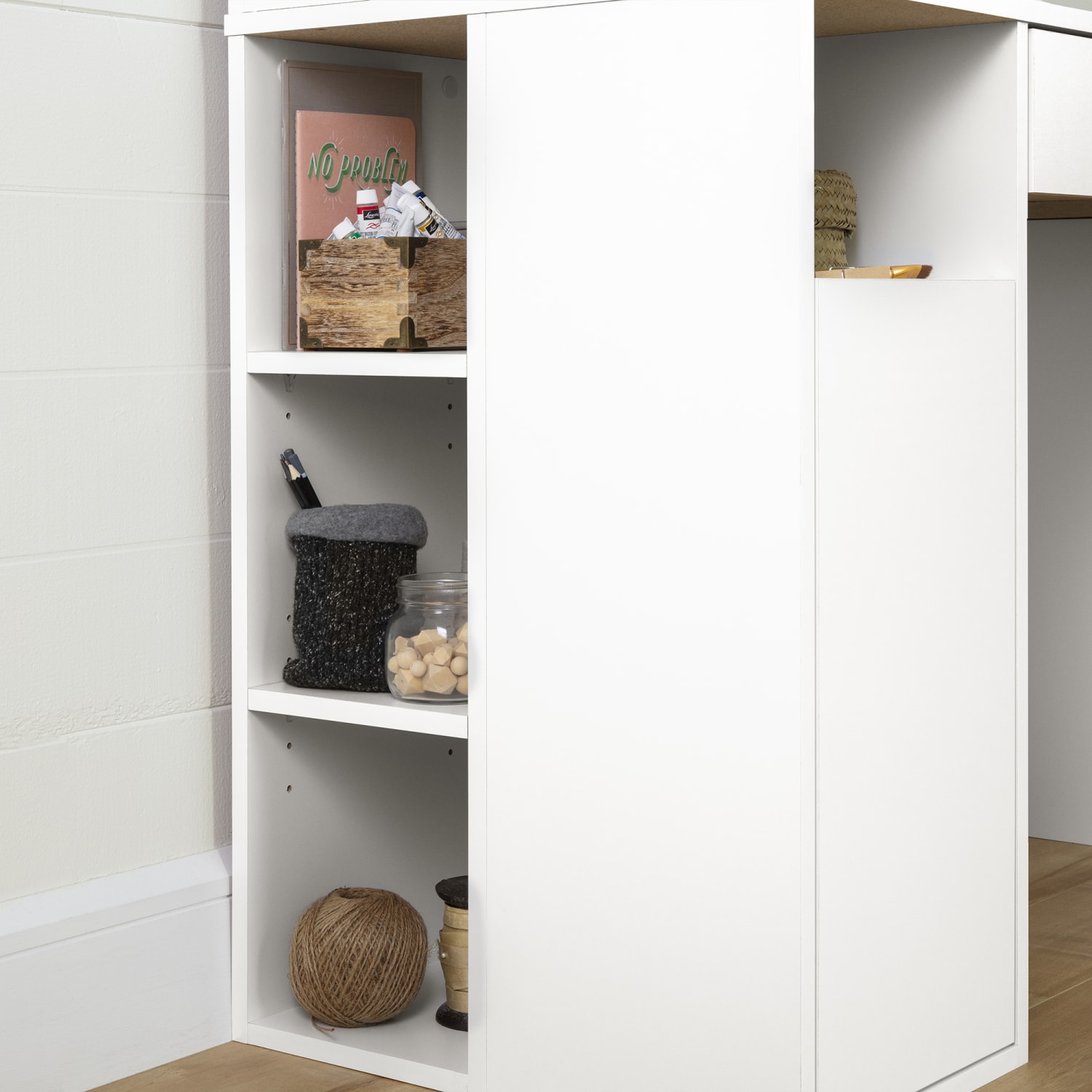 South Shore Crea 41inW Craft Table With Hutch, Pure White - Image 6