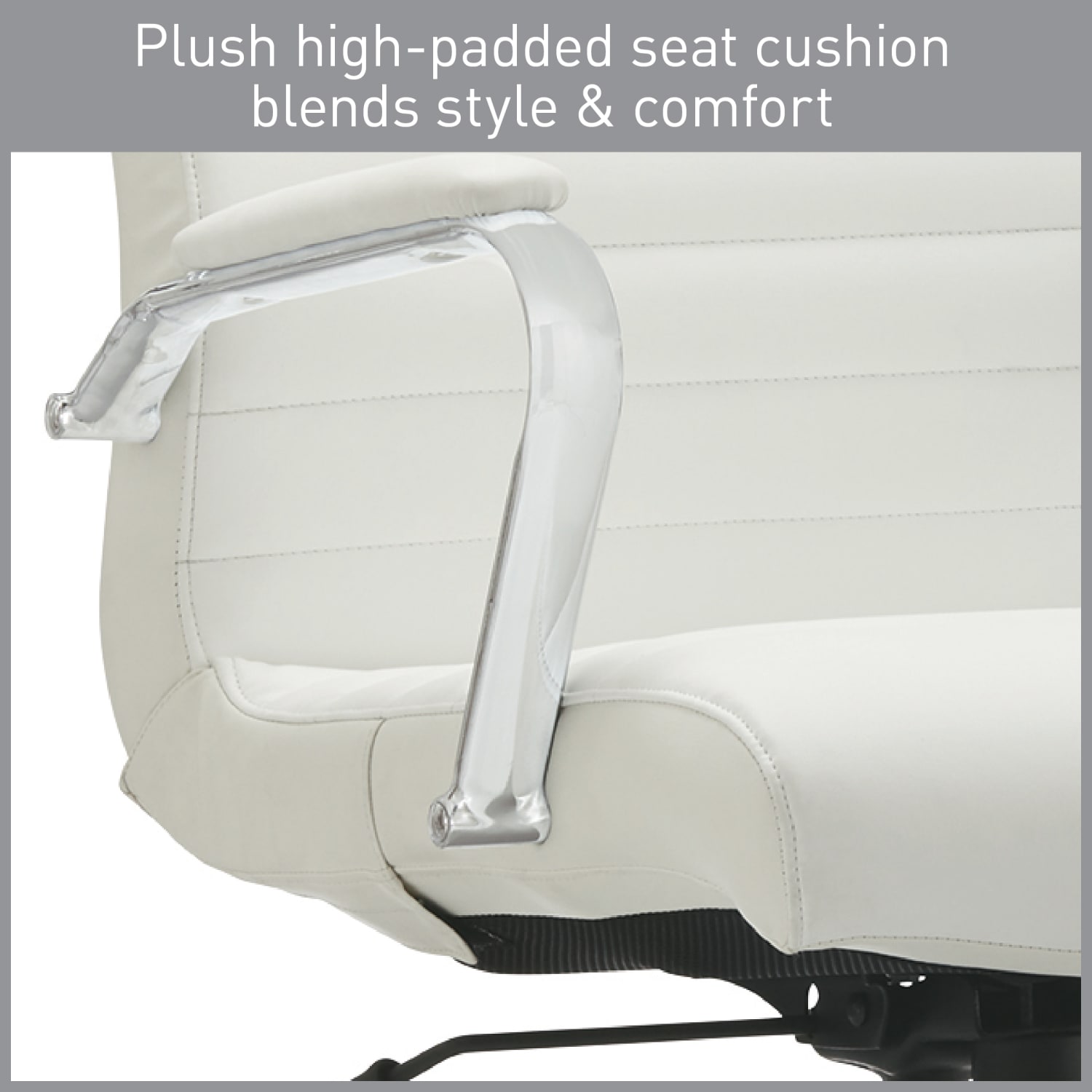 Realspace Modern Comfort Winsley Bonded Leather Mid Back Manager Office Chair WhiteSilver BIFMA Compliant PopularChairscom