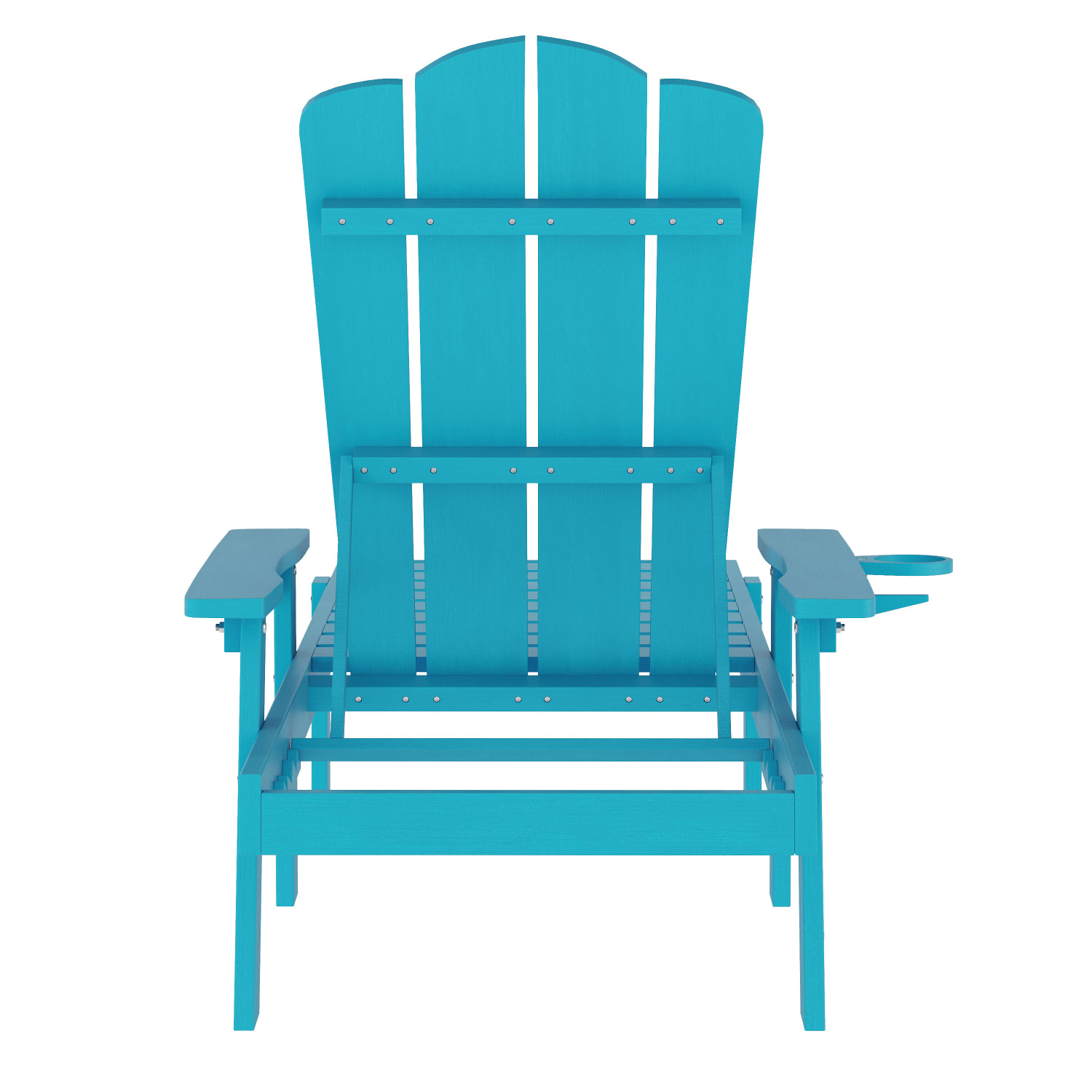 Flash Furniture Sonora Commercial Grade Adjustable Adirondack Lounger with Cupholder All Weather IndoorOutdoor Recycled HDPE Lounge Chair Blue PopularChairscom