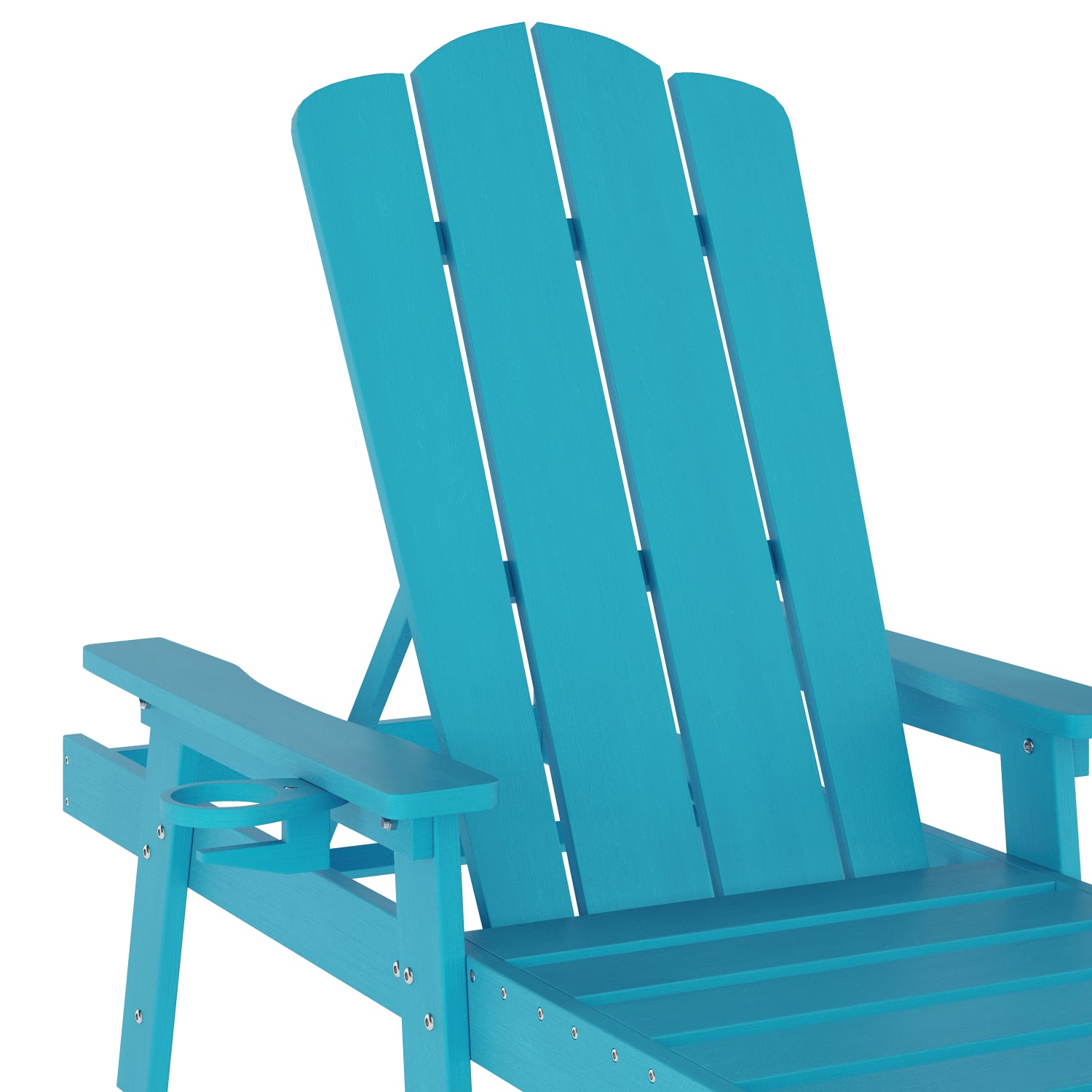 Flash Furniture Sonora Commercial Grade Adjustable Adirondack Lounger with Cupholder All Weather IndoorOutdoor Recycled HDPE Lounge Chair Blue PopularChairscom