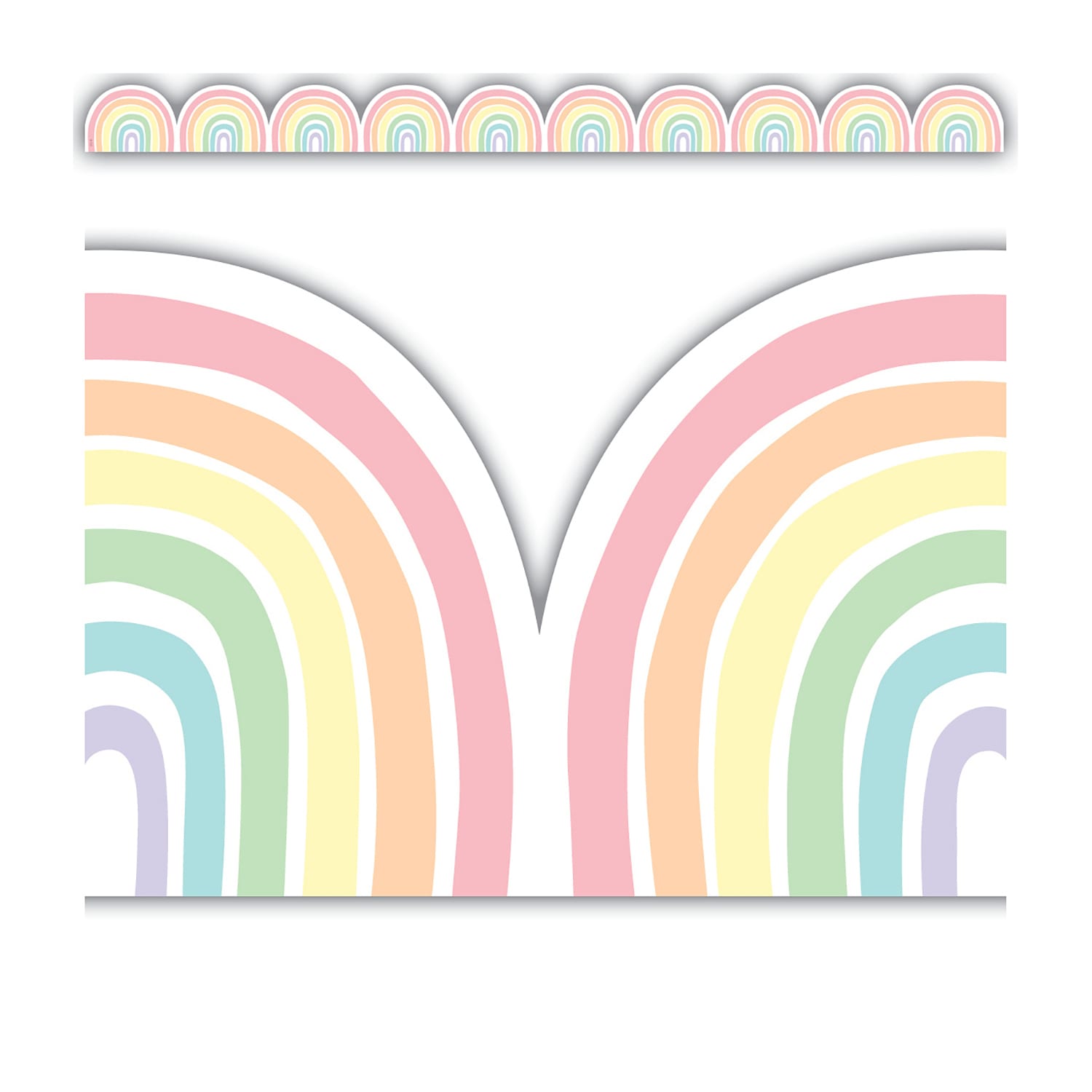 Teacher Created Resources Die-Cut Border Trim, Pastel Pop Rainbows, 35ft Per Pack, Set Of 6 Packs - Image 3