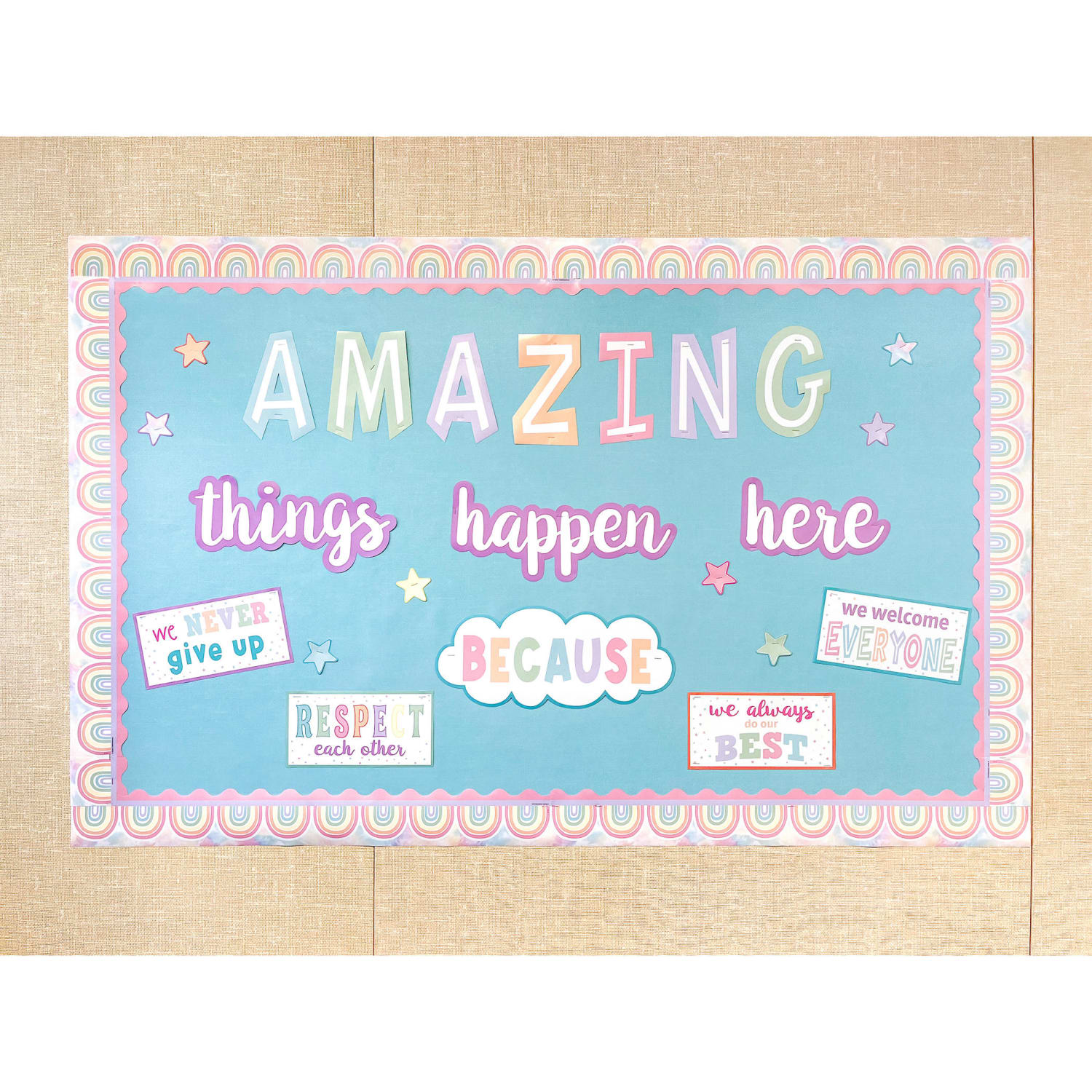 Teacher Created Resources Die-Cut Border Trim, Pastel Pop Rainbows, 35ft Per Pack, Set Of 6 Packs - Image 5