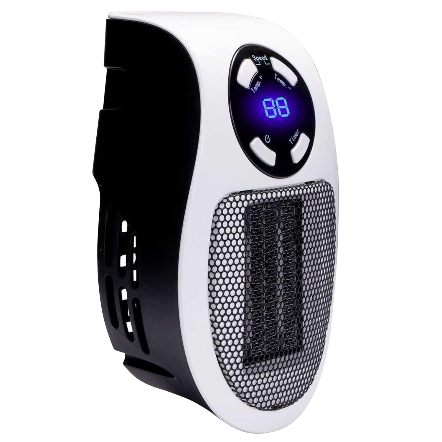 Brentwood 350-Watt Plug-In Personal Space Heater, 4-1/2in x 3/4in, Black/White - Image 5