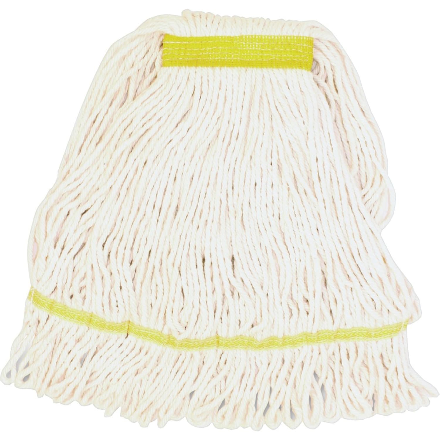 Genuine Joe Narrow Band Small Mophead - Rayon, Cotton - White - 12 / Carton - Image 3