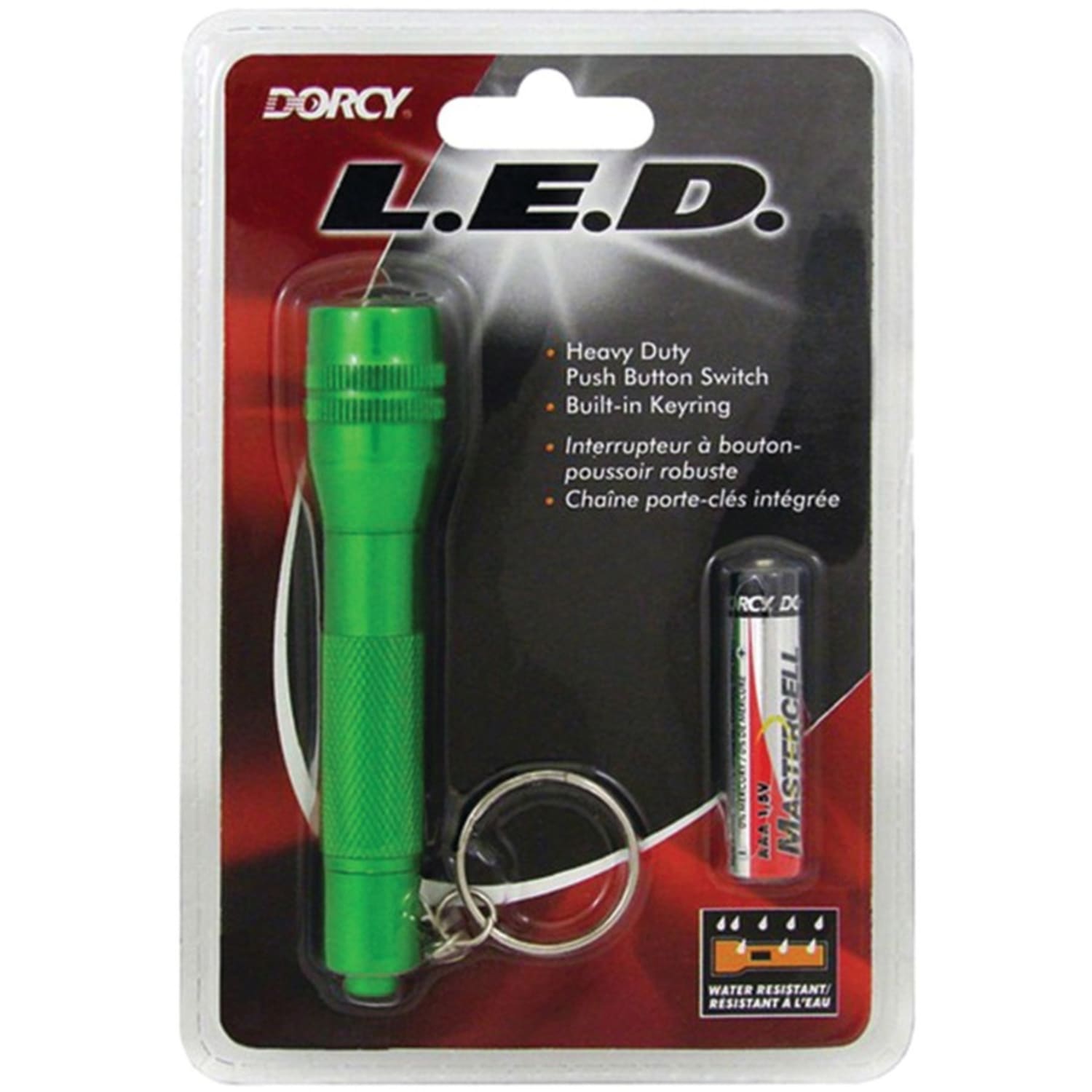Dorcy Keychain LED Flashlight - 1 x LED - 10 lm Lumen - AAA - Blue, Green, Silver, Black - Image 5