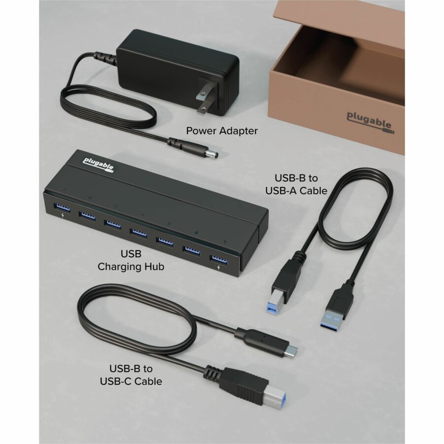 Plugable 7-Port USB 3.0 Hub with 36W Power Adapter - Connect up to seven USB 3.0, 2.0, or 1.1 devices to a single port on any computer, Driverless - Image 5