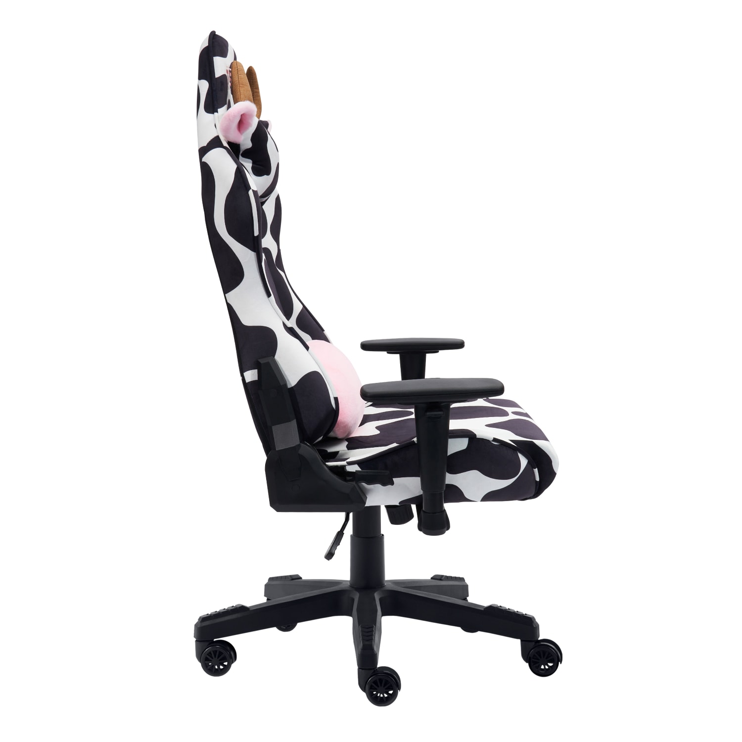Techni Sport Cow Series Ergonomic Fabric Computer Gaming Chair, White/Black - Image 7