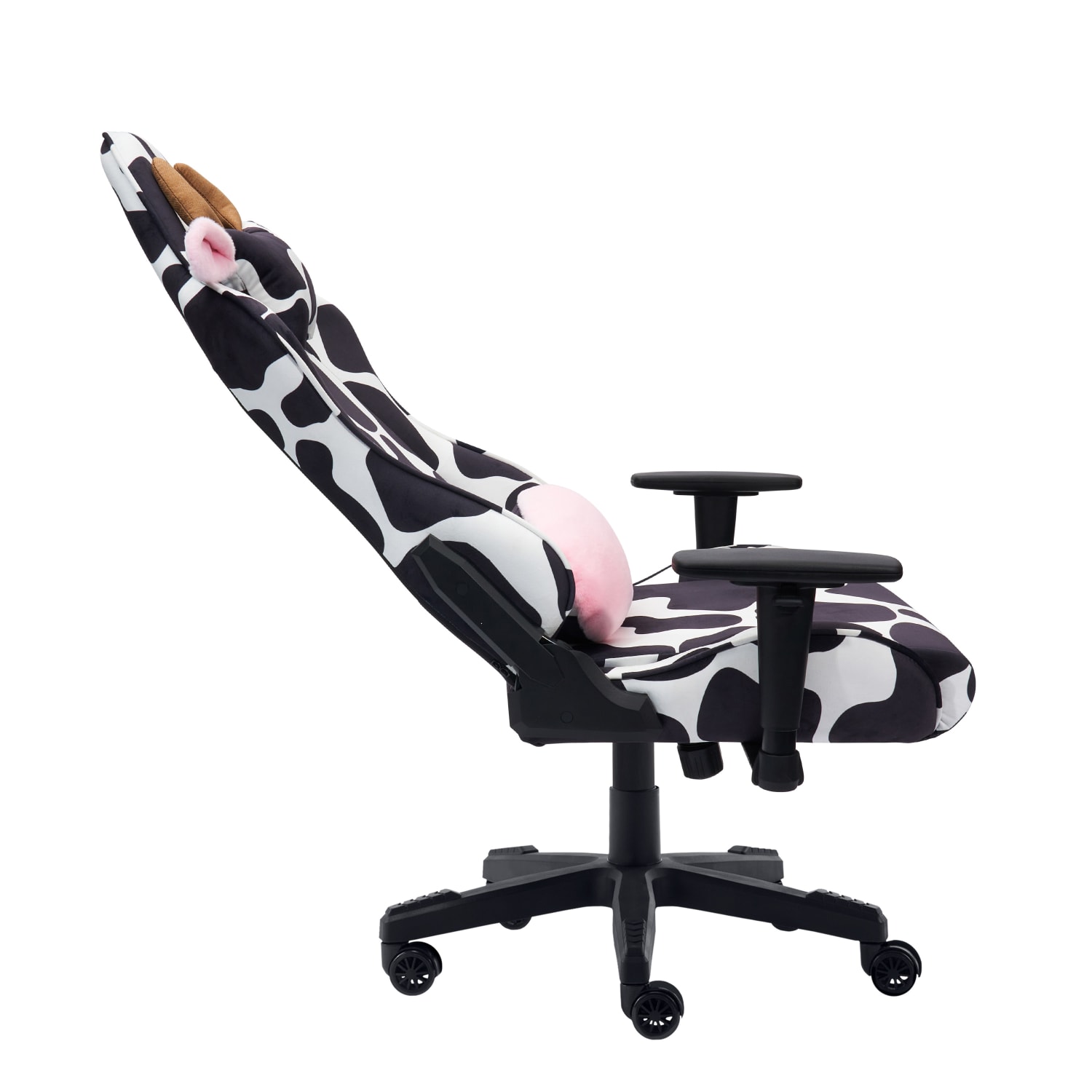Techni Sport Cow Series Ergonomic Fabric Computer Gaming Chair, White/Black - Image 9