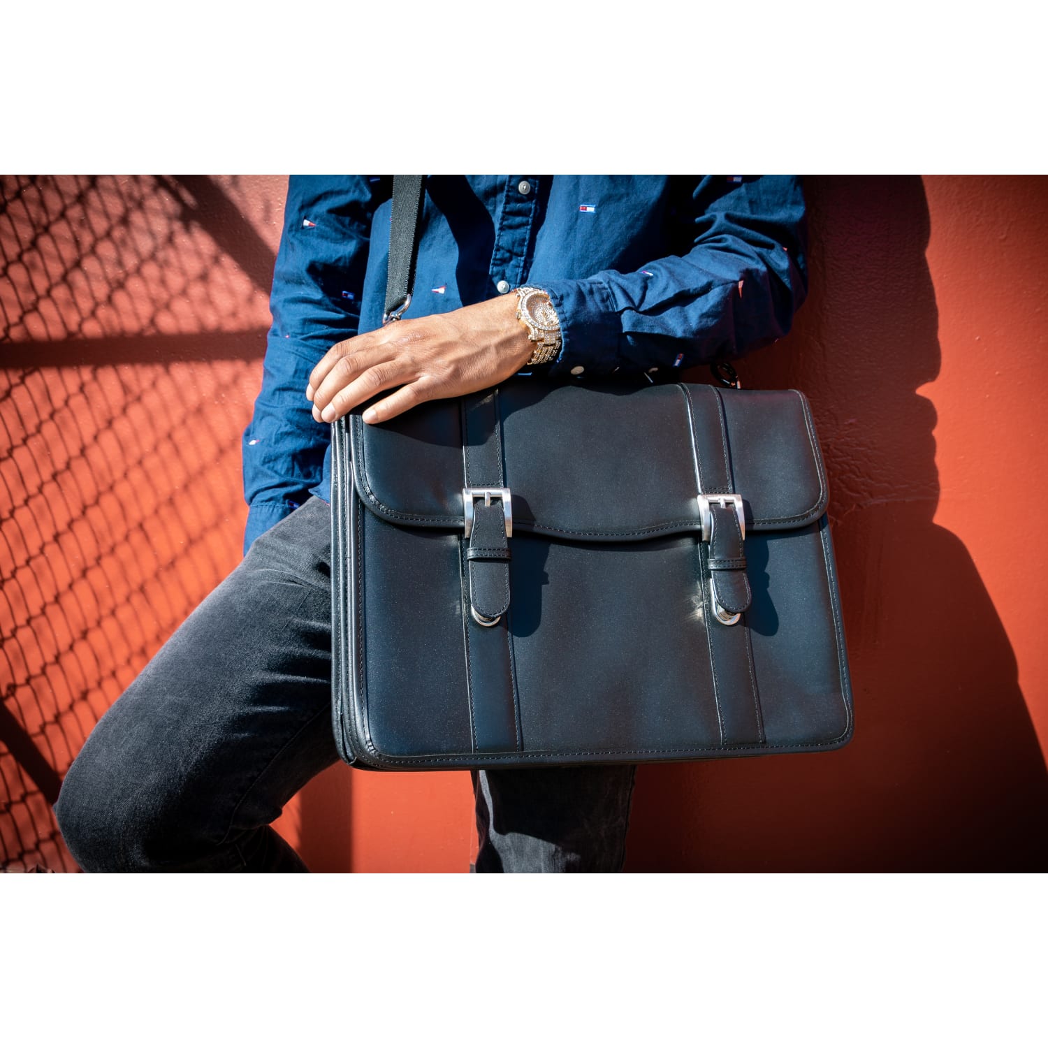 McKleinUSA FLOURNOY Double Compartment Laptop Case, Black - Image 3