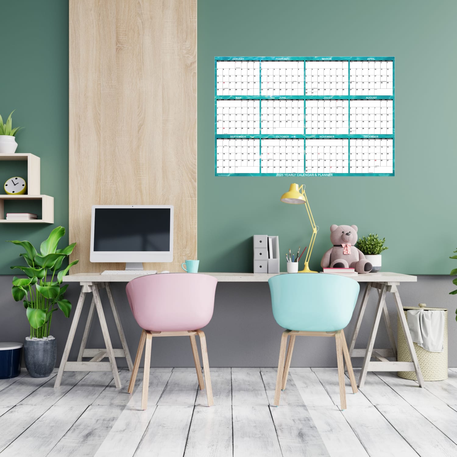 2025 SwiftGlimpse Daily/Yearly Wall Calendar, 24in x 36in, Cool Water, January 2025 To December 2025, SG 2025 WATER - Image 4