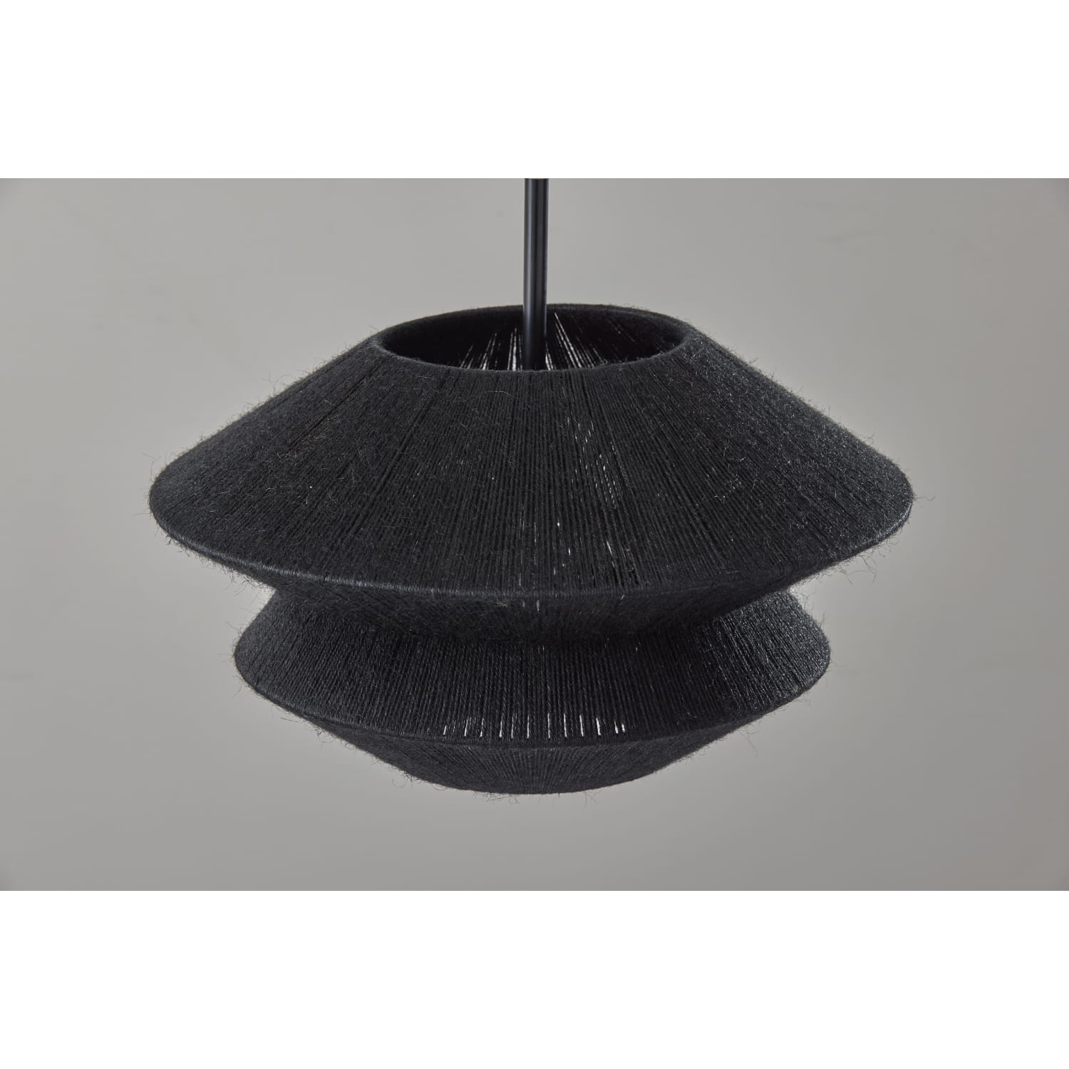 Adesso Gardner Chandelier Pendant Lamp, 17-1/2inW, Black Rope Shade/Black Base - Image 3