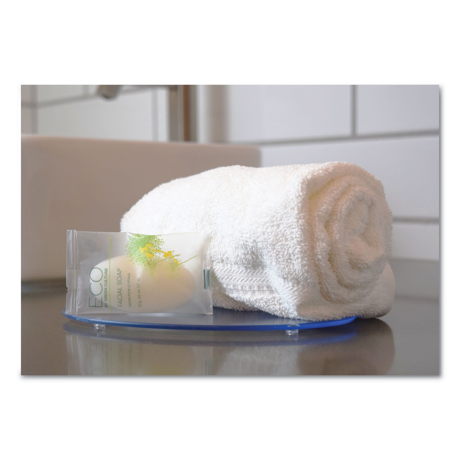 Eco By Green Culture Facial Soap Bar, Clean Scent, 0.71 oz, 500/Carton - Image 3