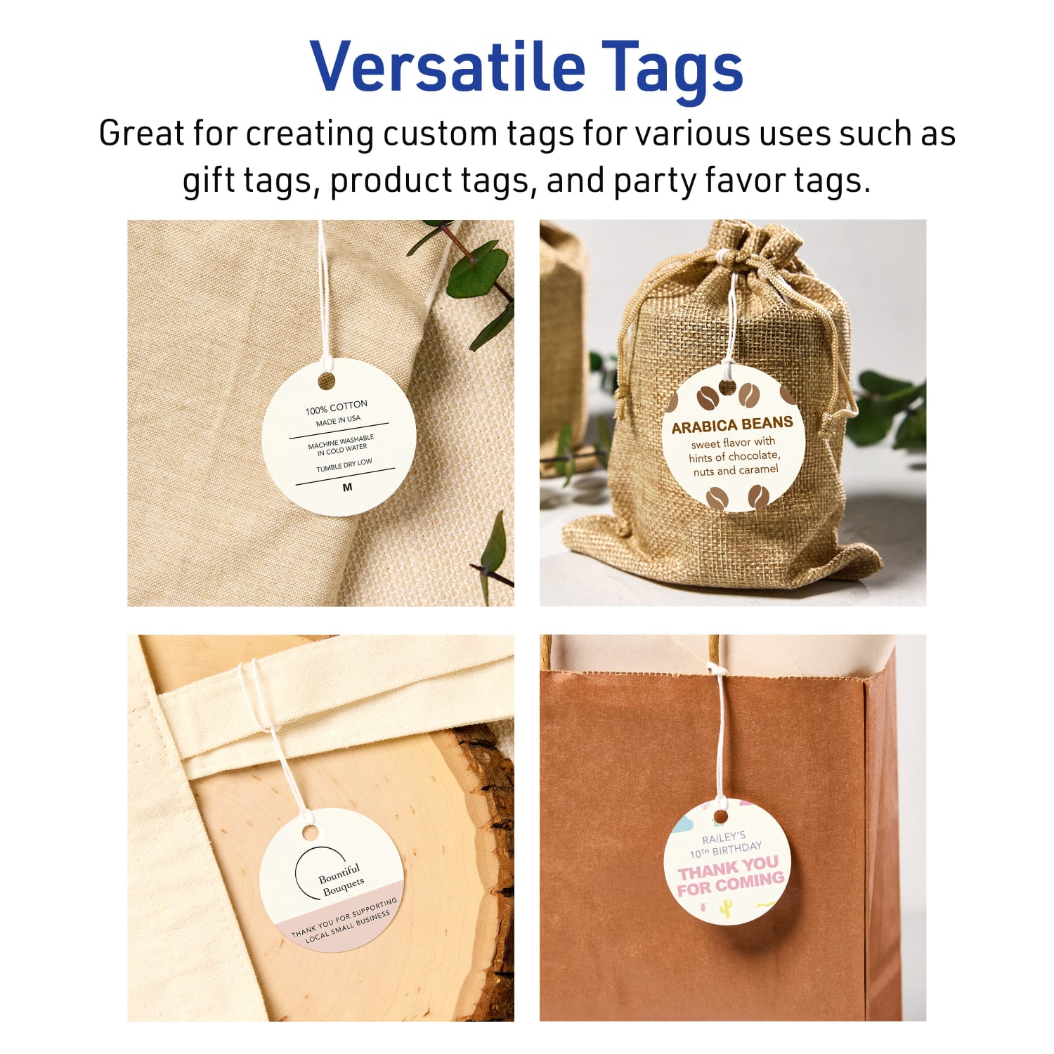 Avery Printable Tags With Sure Feed Technology, Print-To-The-Edge, 2in, Matte Ivory, Pack Of 300 - Image 4