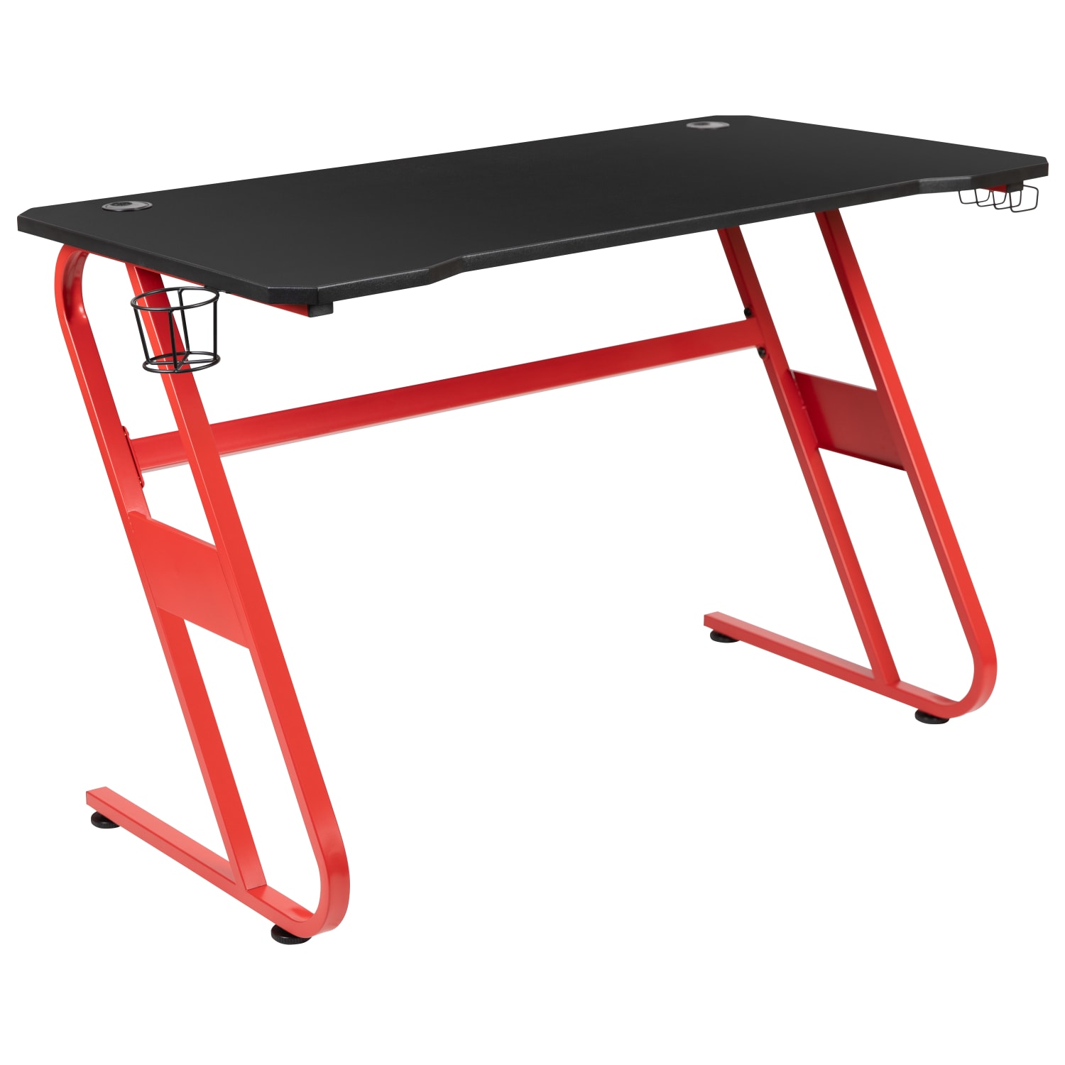Flash Furniture 52inW Ergonomic PC Gaming Computer Desk With Cup Holder And Headphone Hook, Black/Red - Image 3