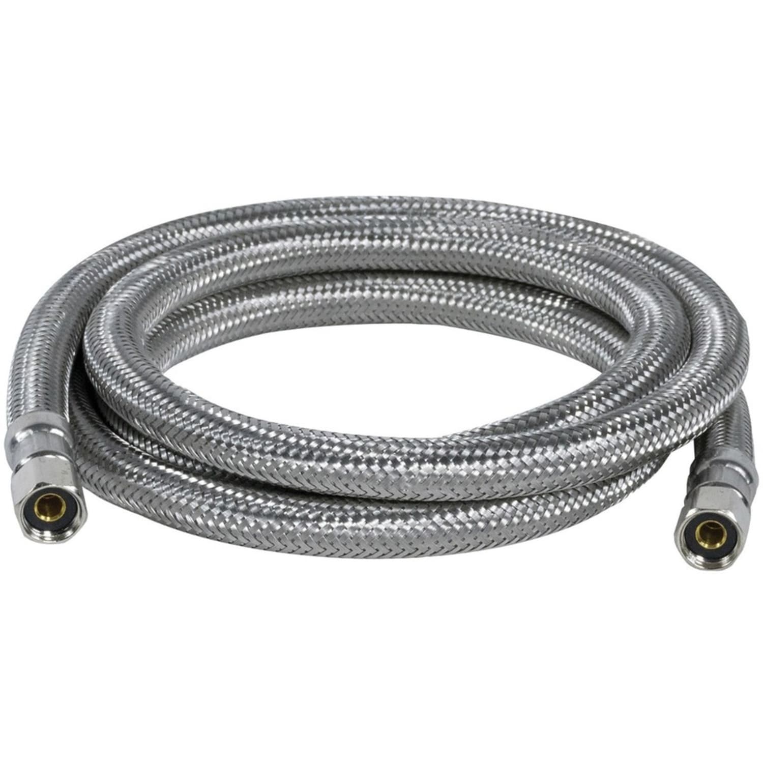 Certified Appliance Accessories Braided Stainless Steel Ice Maker Connector - 72in - Silver, Stainless Steel - Polyester, Polyvinyl Chloride (PVC), Stainless Steel, Brass - Image 3