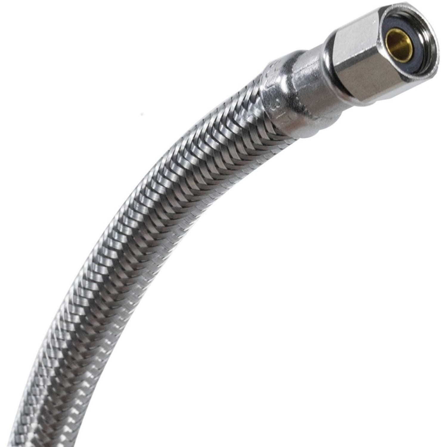 Certified Appliance Accessories Braided Stainless Steel Ice Maker Connector - 72in - Silver, Stainless Steel - Polyester, Polyvinyl Chloride (PVC), Stainless Steel, Brass - Image 4