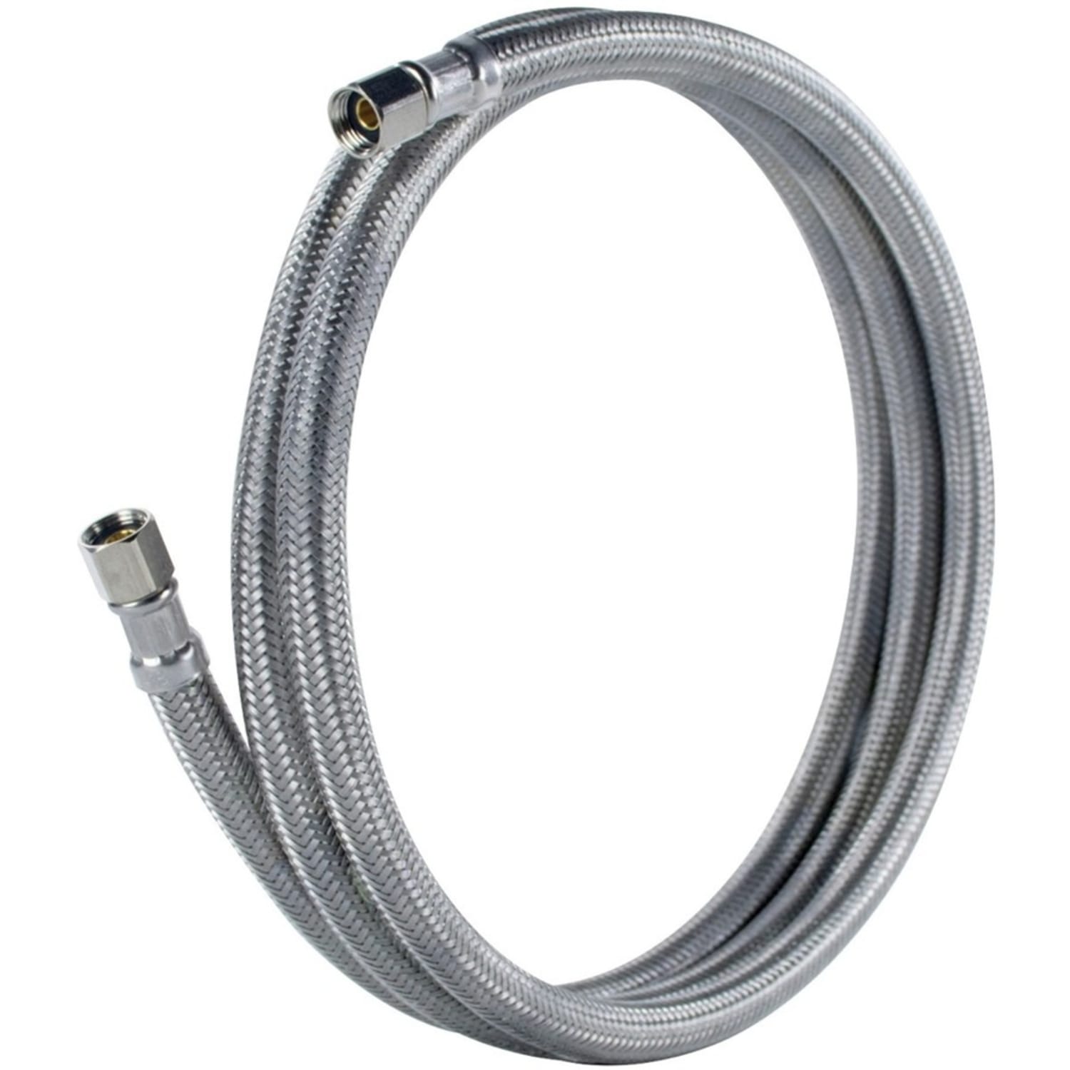 Certified Appliance Accessories Braided Stainless Steel Ice Maker Connector - 72in - Silver, Stainless Steel - Polyester, Polyvinyl Chloride (PVC), Stainless Steel, Brass - Image 5