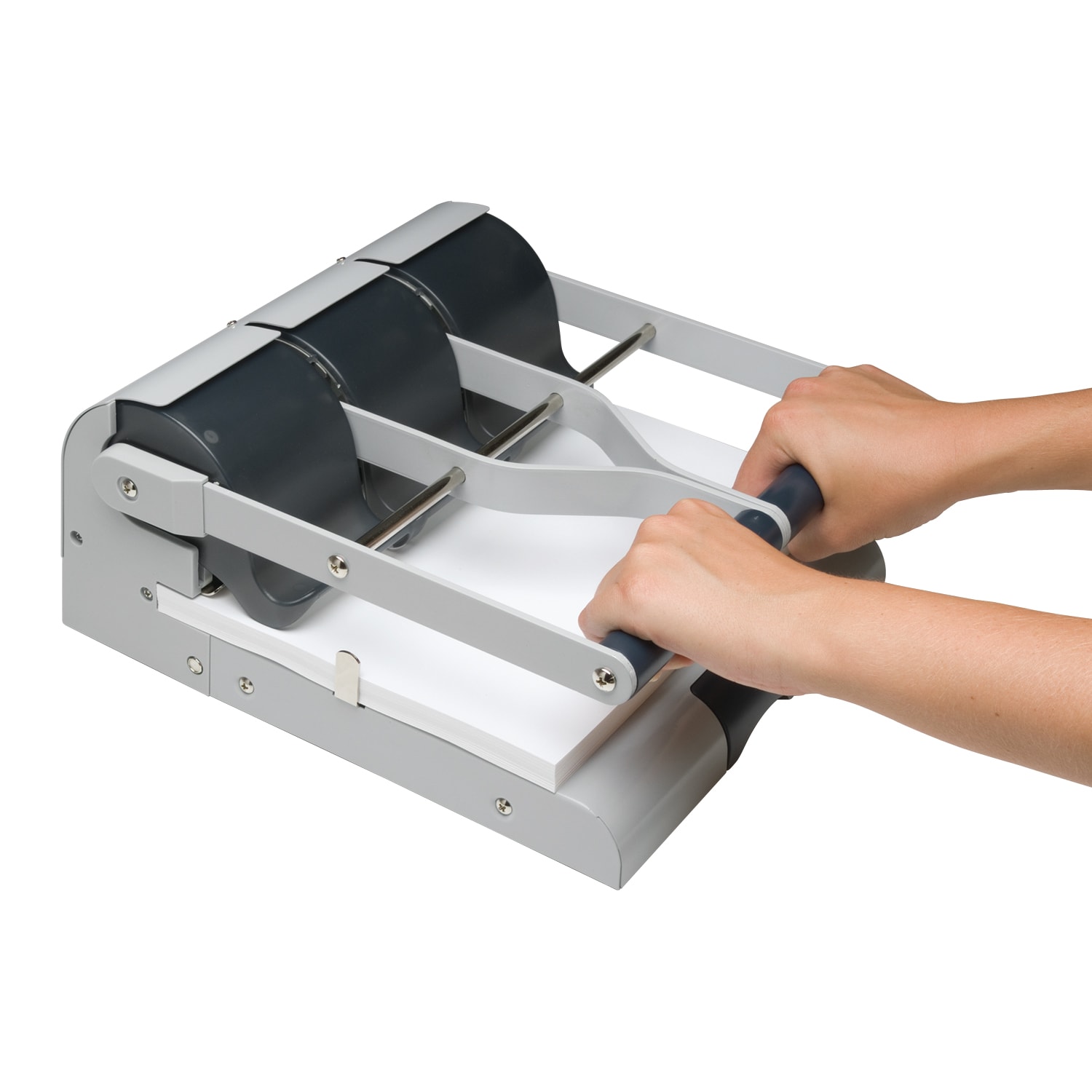 Swingline High-Capacity Adjustable Paper Punch, Light Gray - Image 3