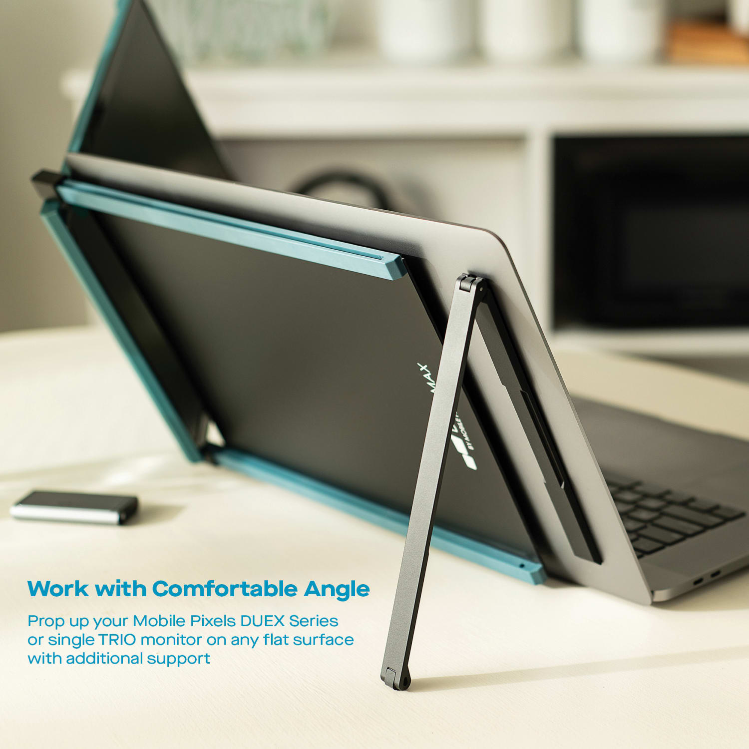 Mobile Pixels Levstand Plastic/Metal Monitor Stand, 8-1/4inH x 2-1/2inW x 1/2inD, Black - Image 4